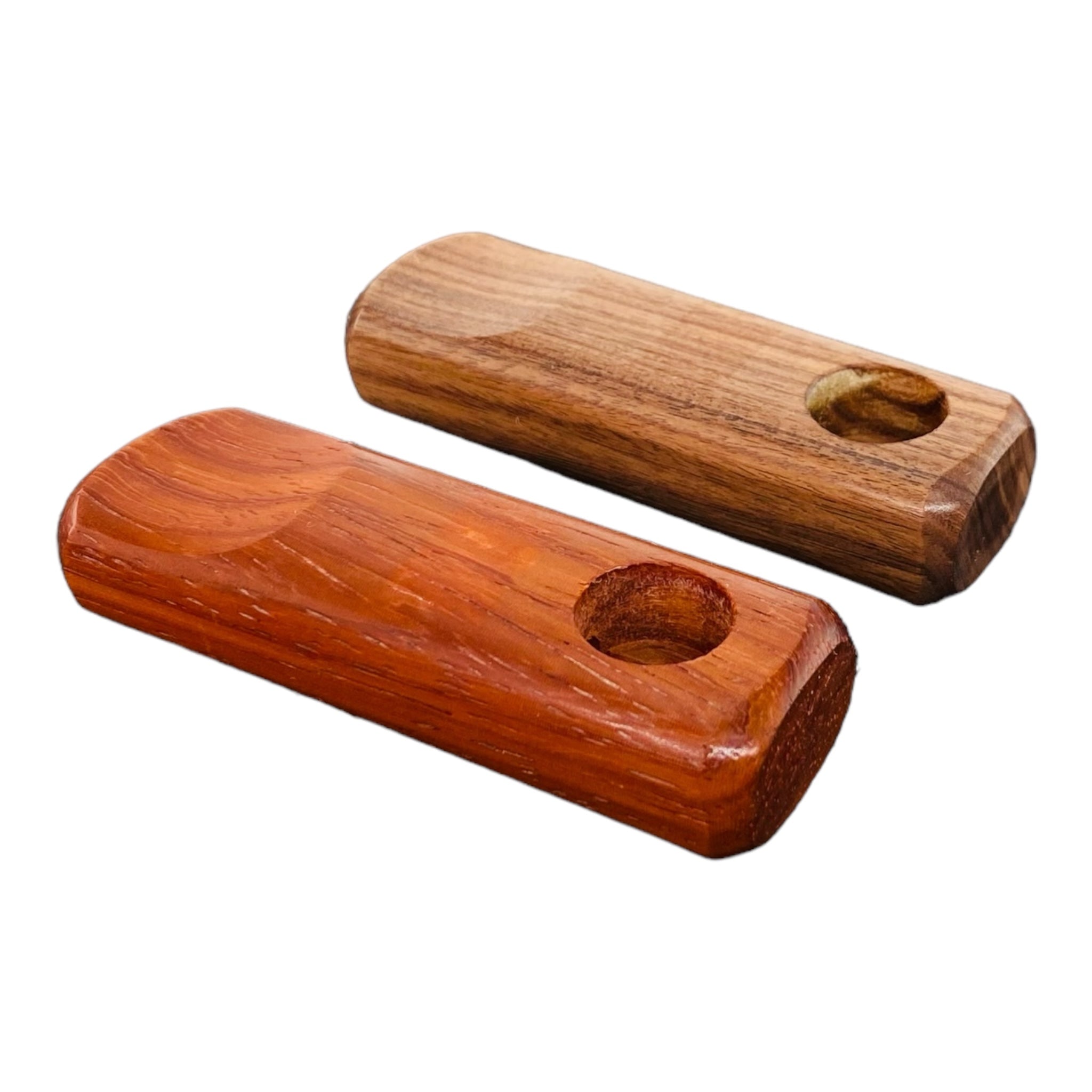 Wood Hand Pipe - Two Basic Small Rectangle Wood Pipes