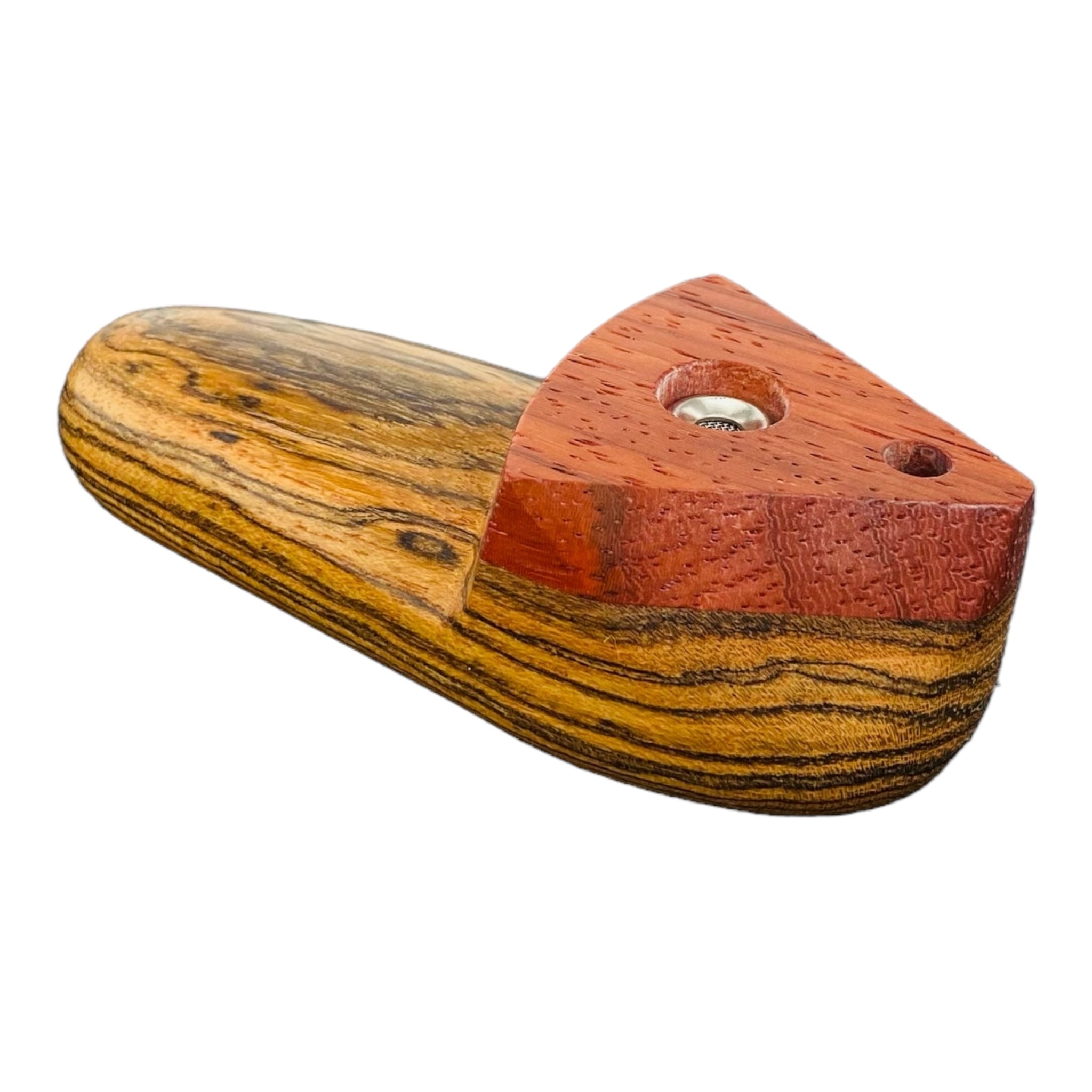 Wood Hand Pipe - Large Oval Hand Pipe With Triangle Lid With Vent