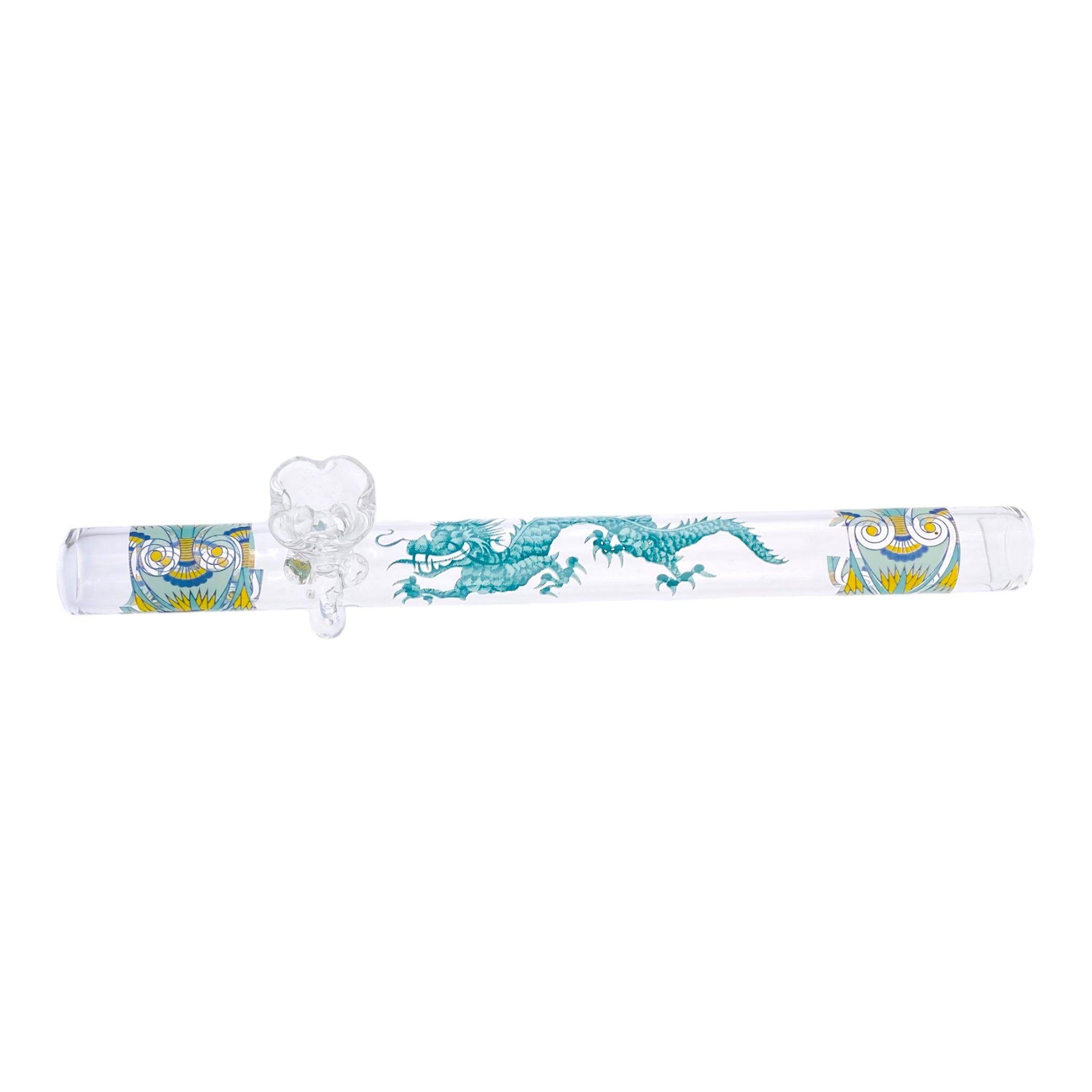 8 inch Clear Steamroller With Skull And Snake