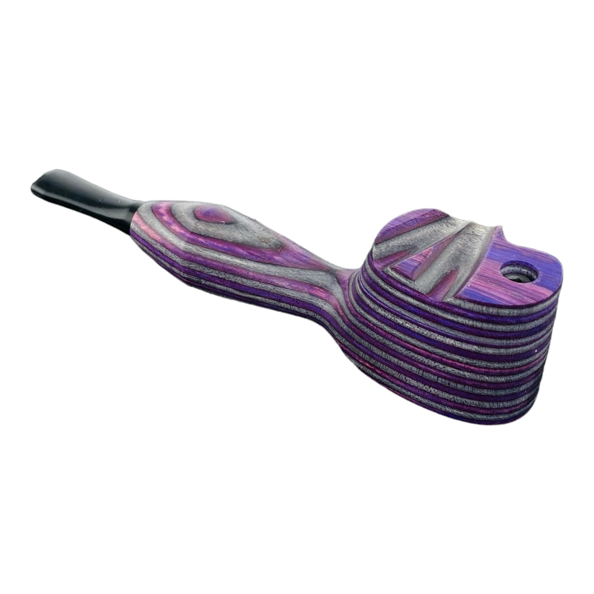 Wood Hand Pipe - Multi Colored Wood Pipe With Plastic Mouthpiece with swivel lid