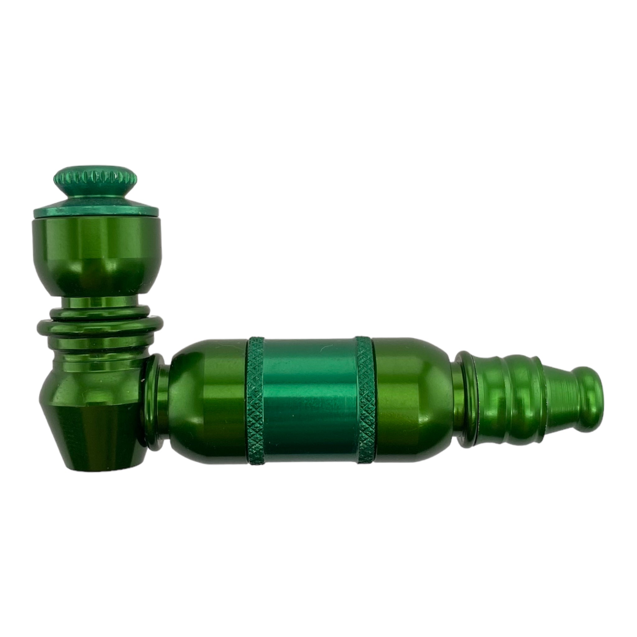 cheap Metal Hand Pipes  Anodized Zinc Aluminum Extended Mini Chamber Hand Pipe With Cap green