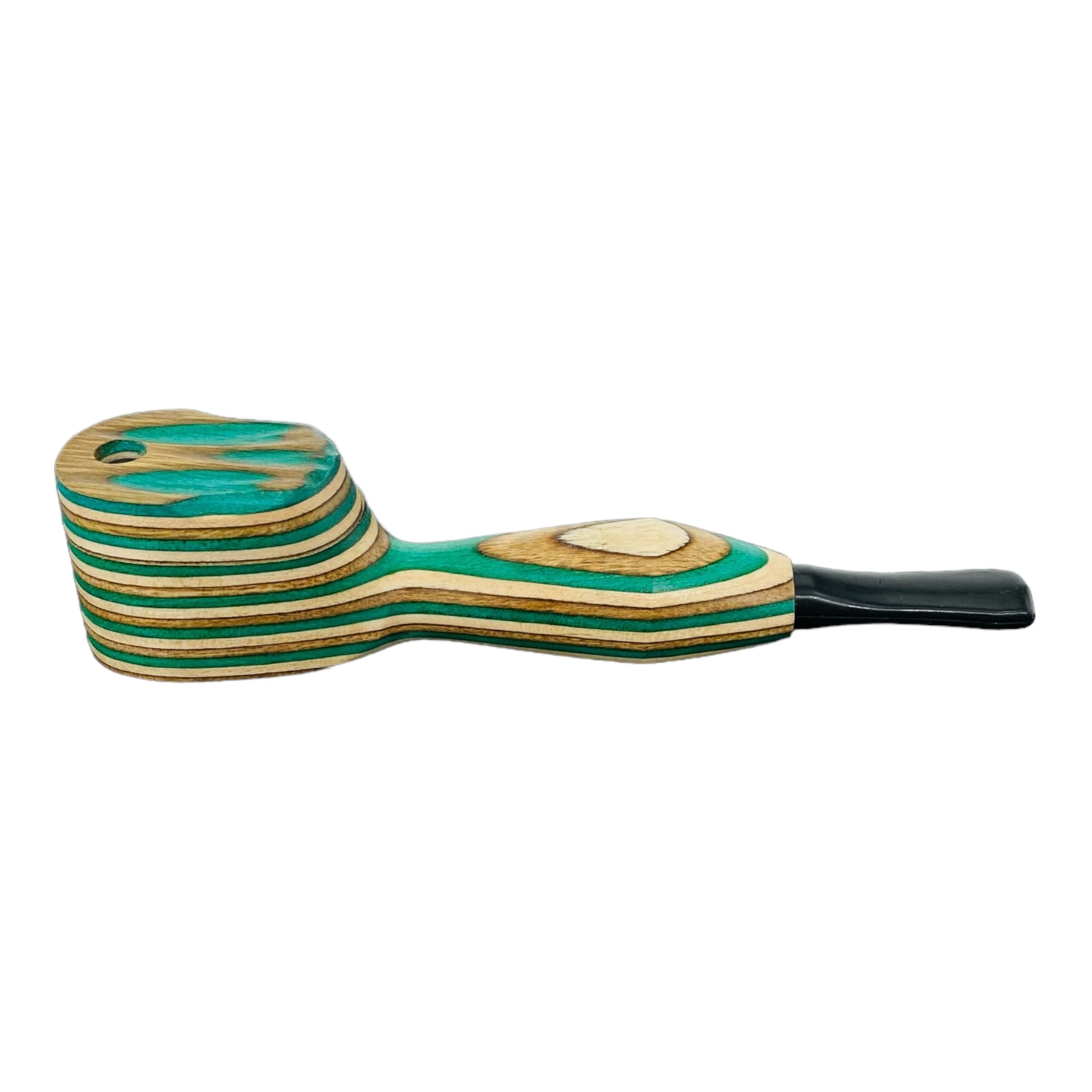 Wood Hand Pipe - Multi Colored Wood Pipe With Plastic Mouthpiece