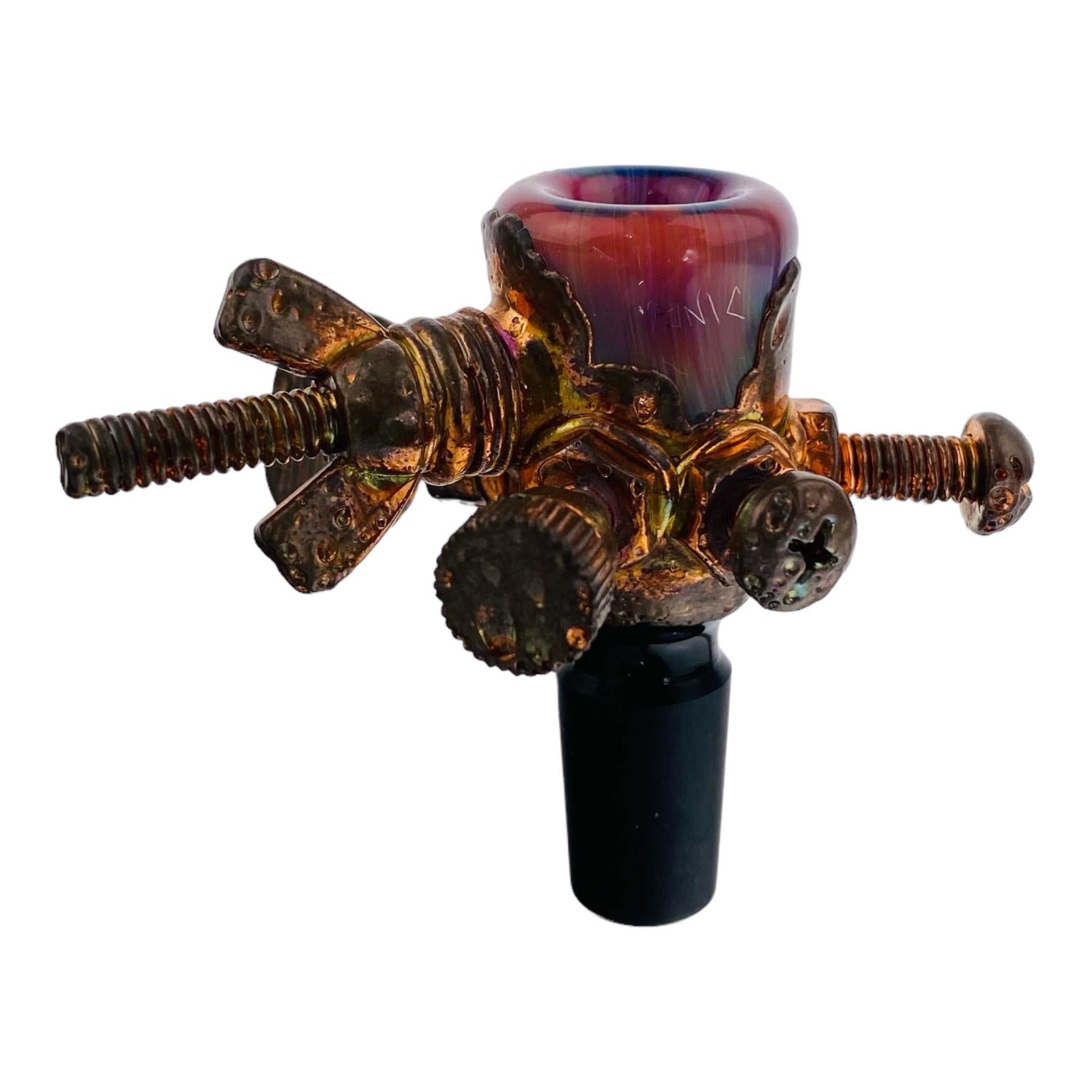heady glass bong bowl by Snic Barnes Glass - Copper Electroformed 14mm Bowl With Serendipity for sale