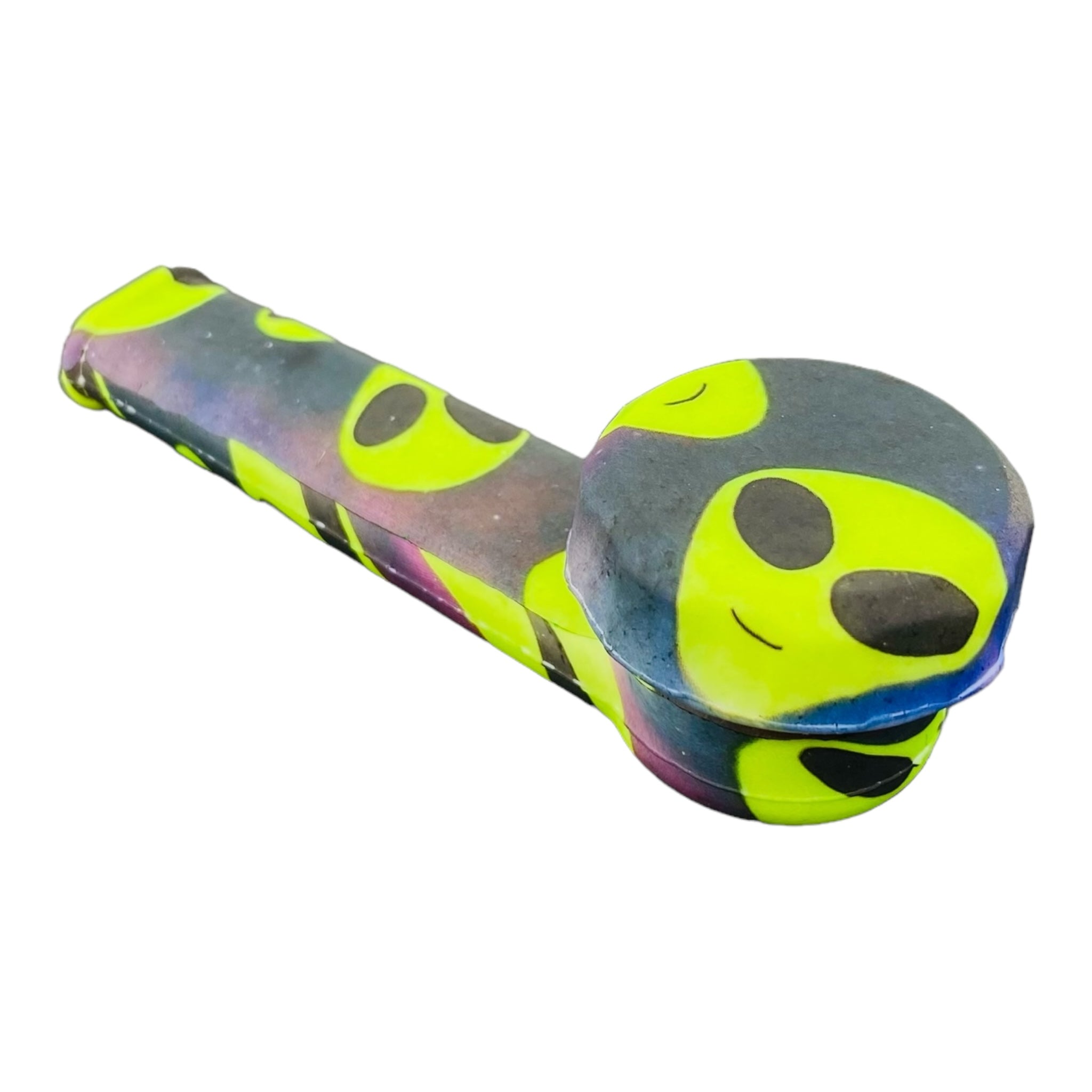 Small Alien Silicone Hand Pipe With Metal Bowl