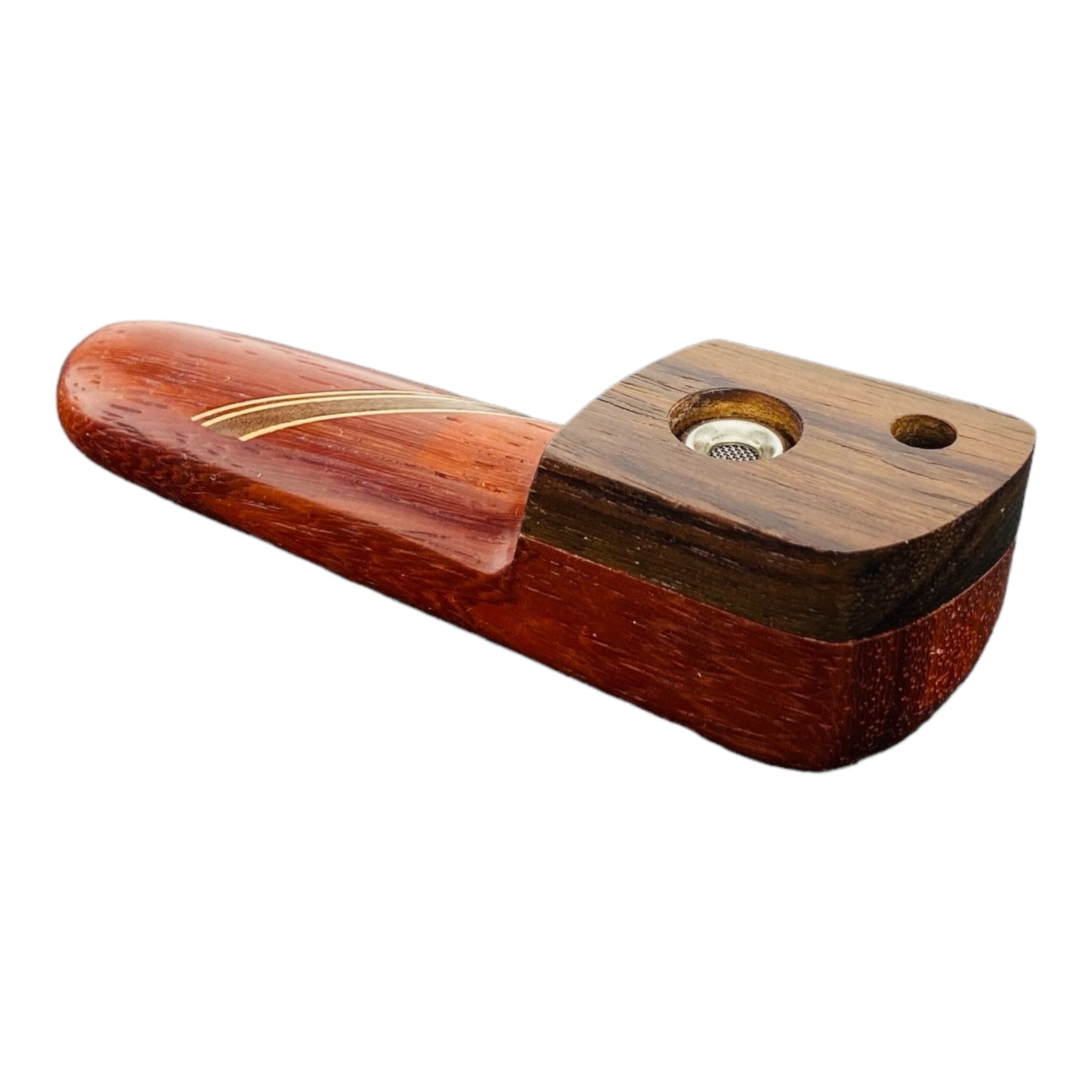 Wood Hand Pipe - Smooth Tombstone Hand Pipe With Vented Lid