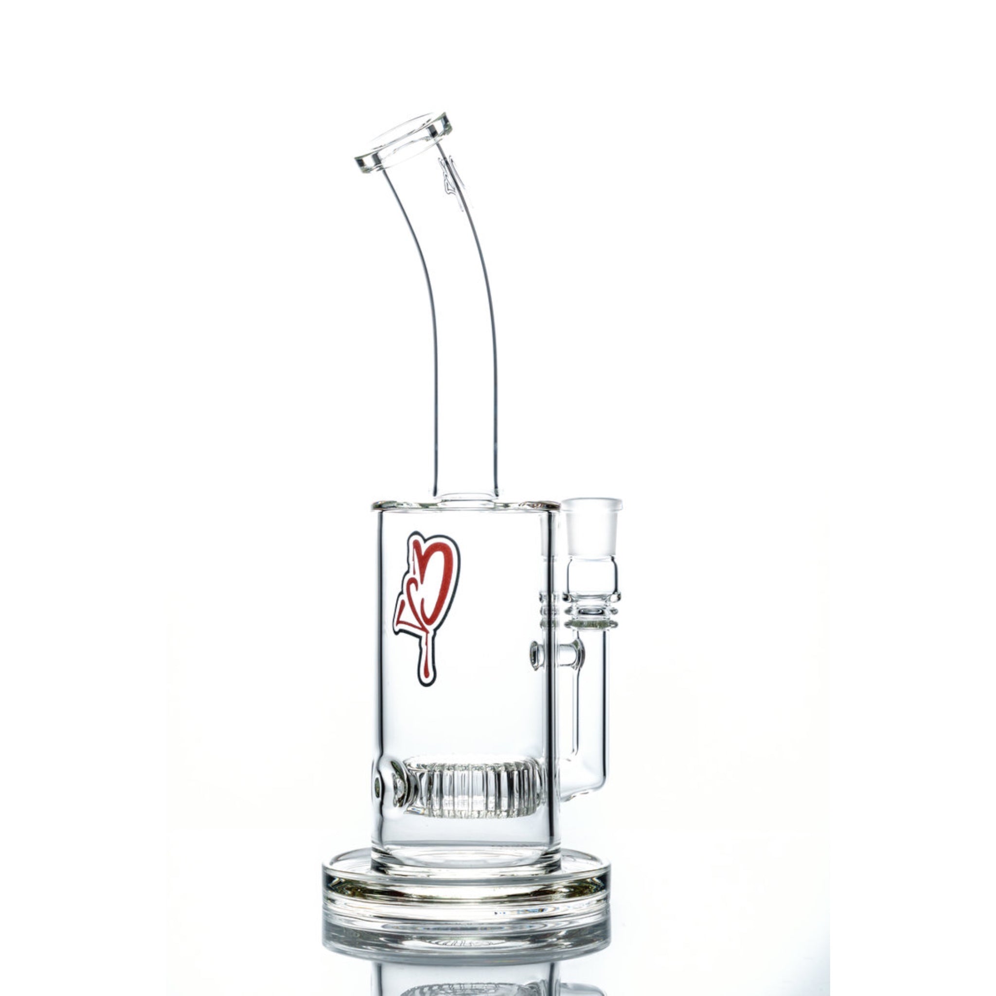 Custom Creations - Tall Clear Bubbler Bong With Circle Disc Perc - EPerc1