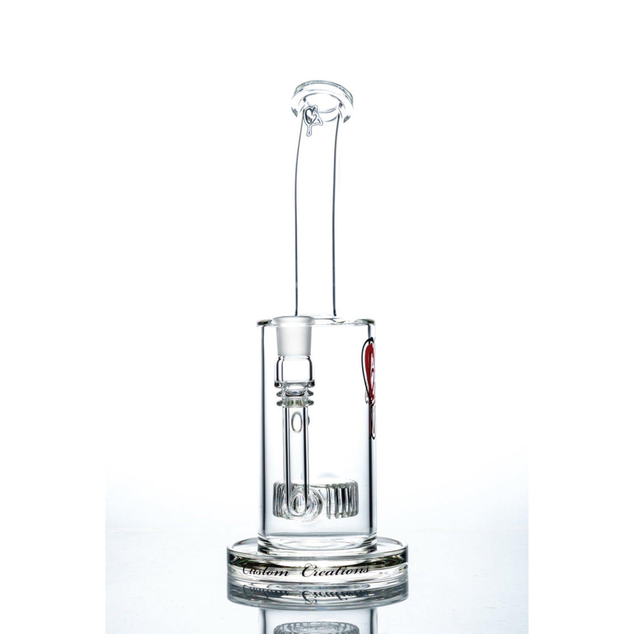 Custom Creations - Tall Clear Bubbler Bong With Circle Disc Perc - EPerc1