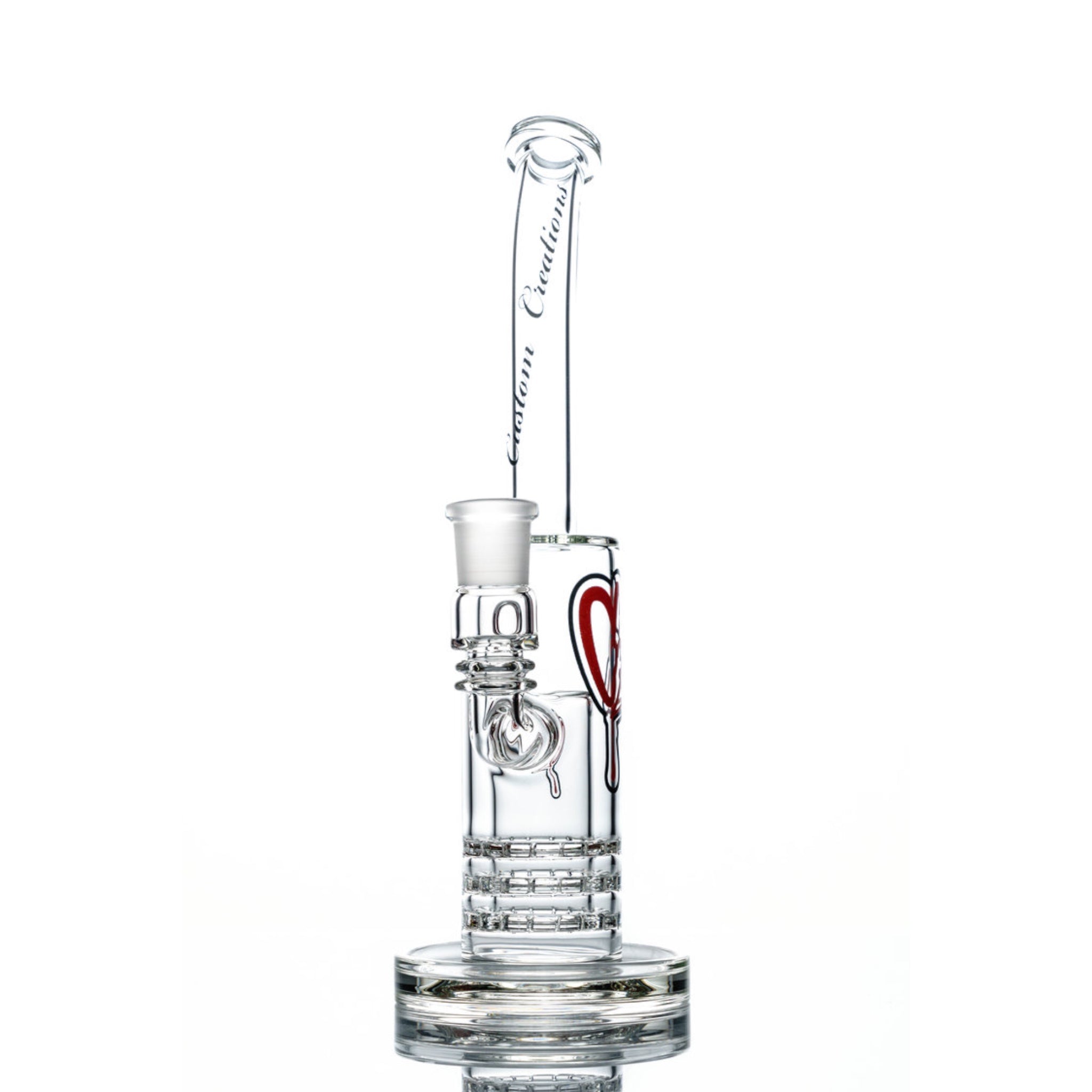 C2 Custom Creations Small Clear Bubbler With Triple Ratchet Perc FBS-50TR