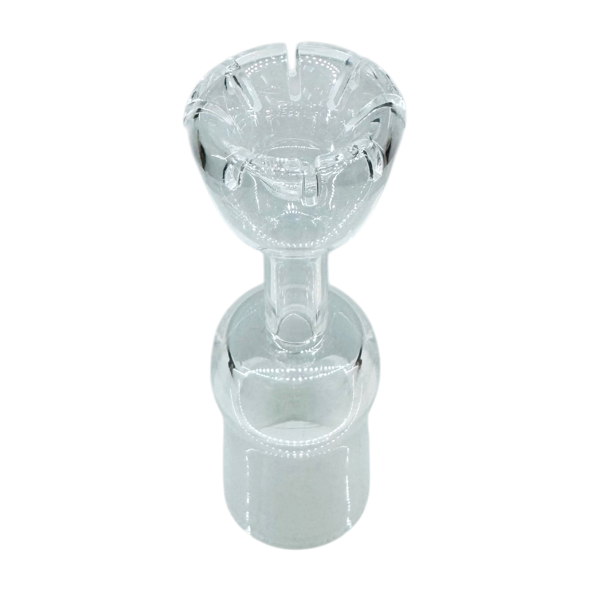 clear quartz dabbing nail on white background