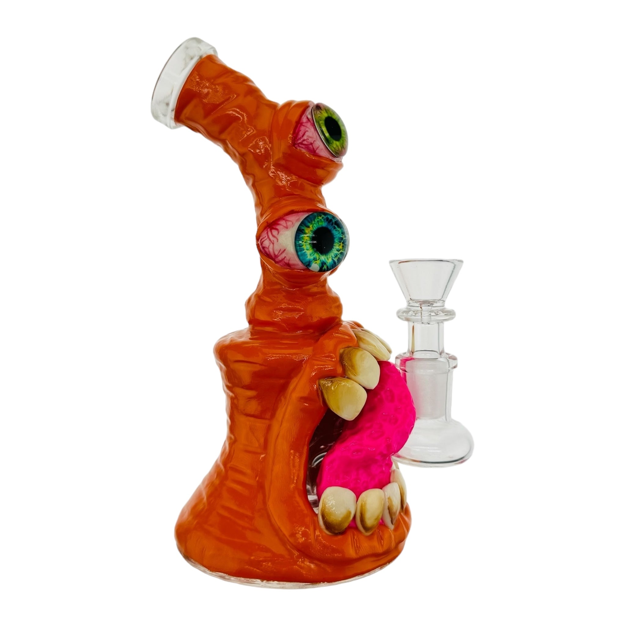 cute and girly small Orange Three Eyed Monster Bong for sale