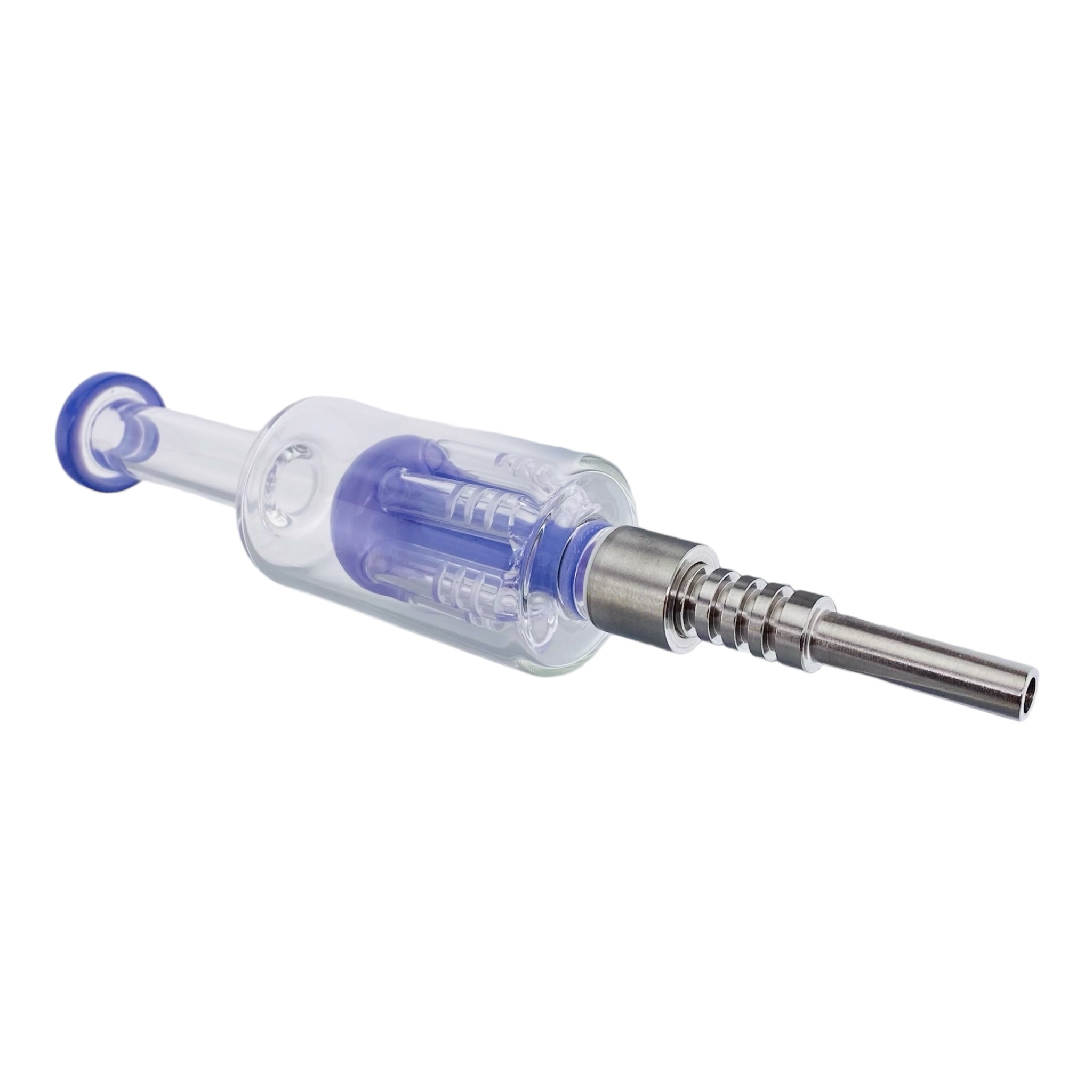 Purple Nectar Collector With Tree Perc And Threaded Metal Tip
