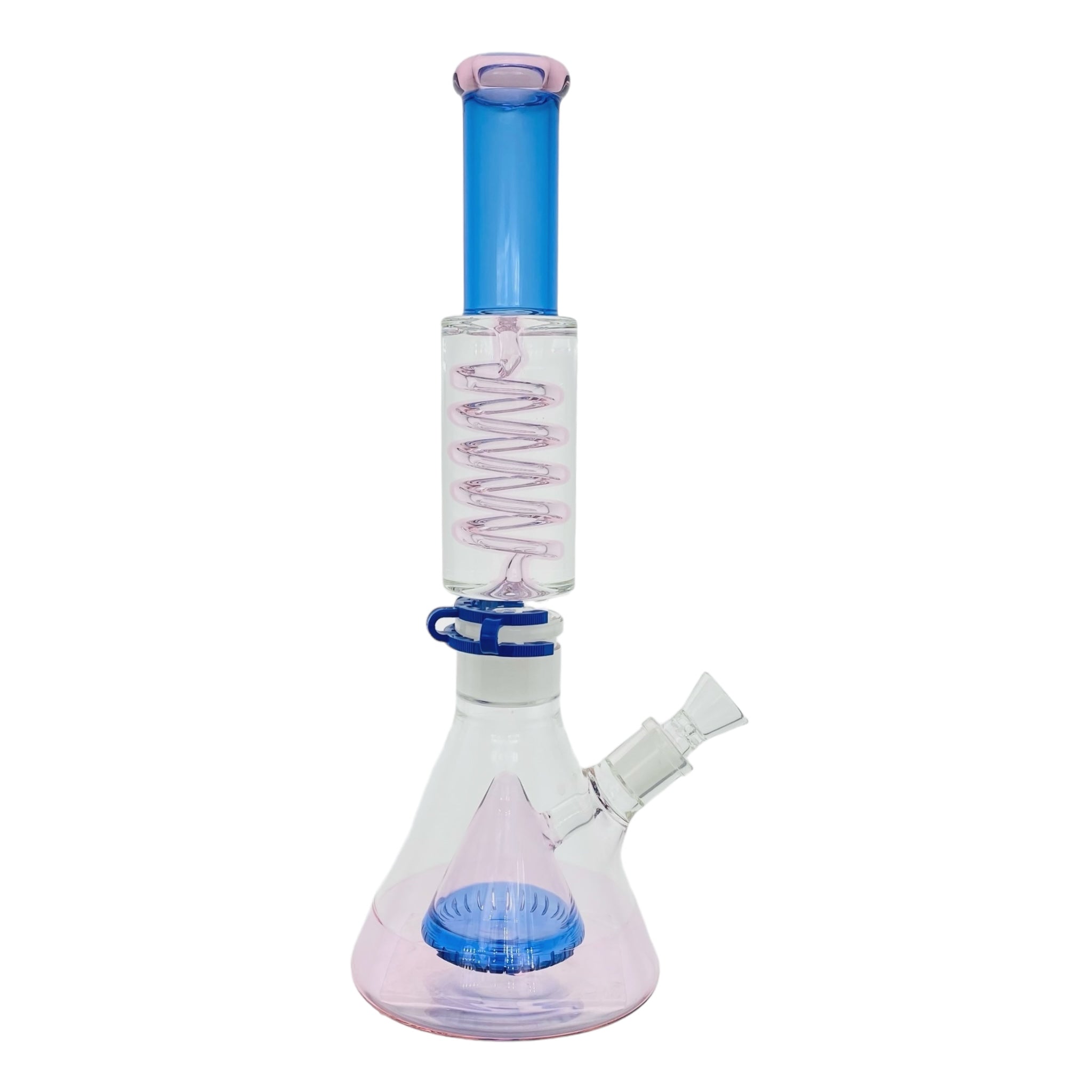 cute Pink And Blue Bong With Glycerin Coil for sale free shipping