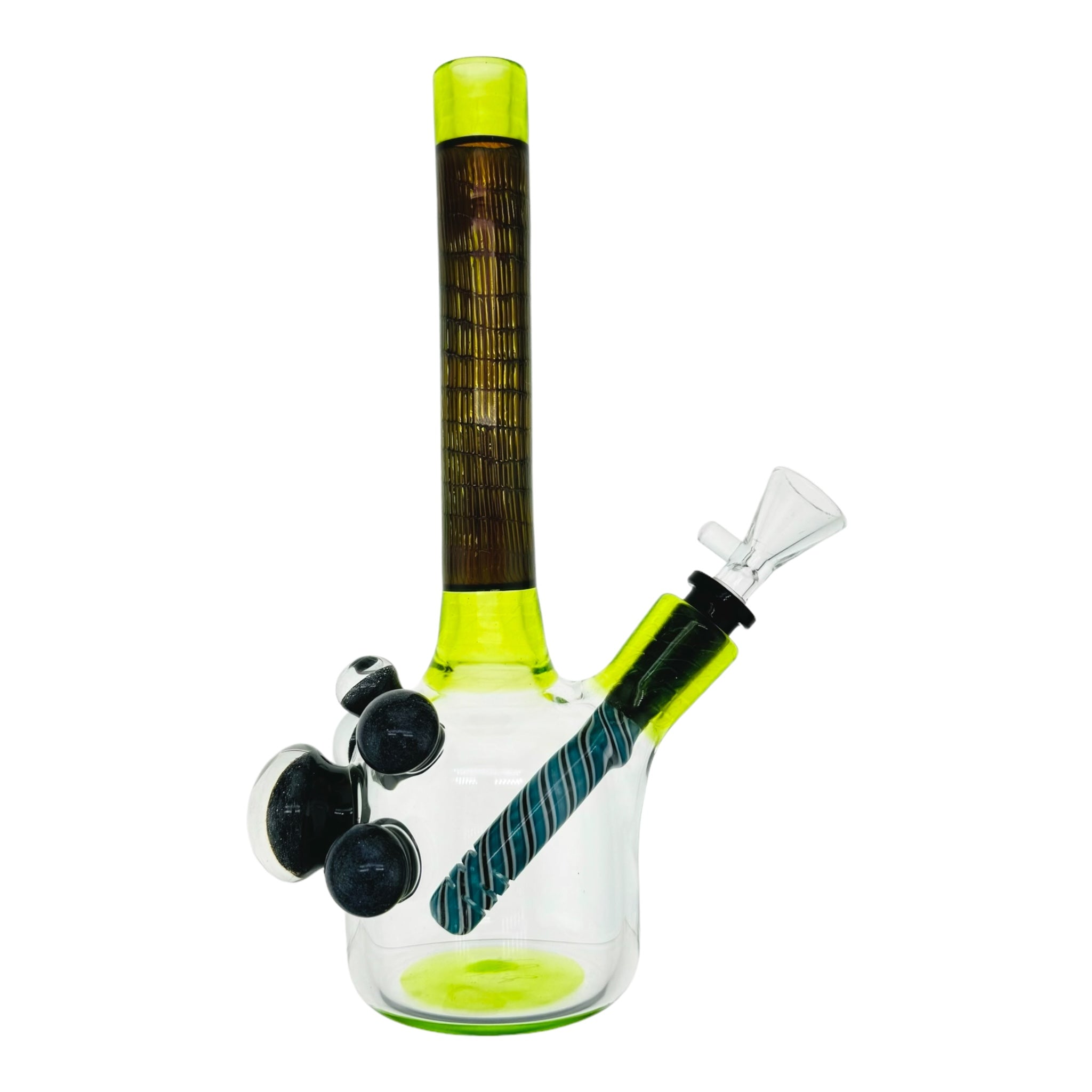 Dave Park Glass Bong And Dab Rig Sublime Green Mini Tube With Bamboo Air Trap Neck