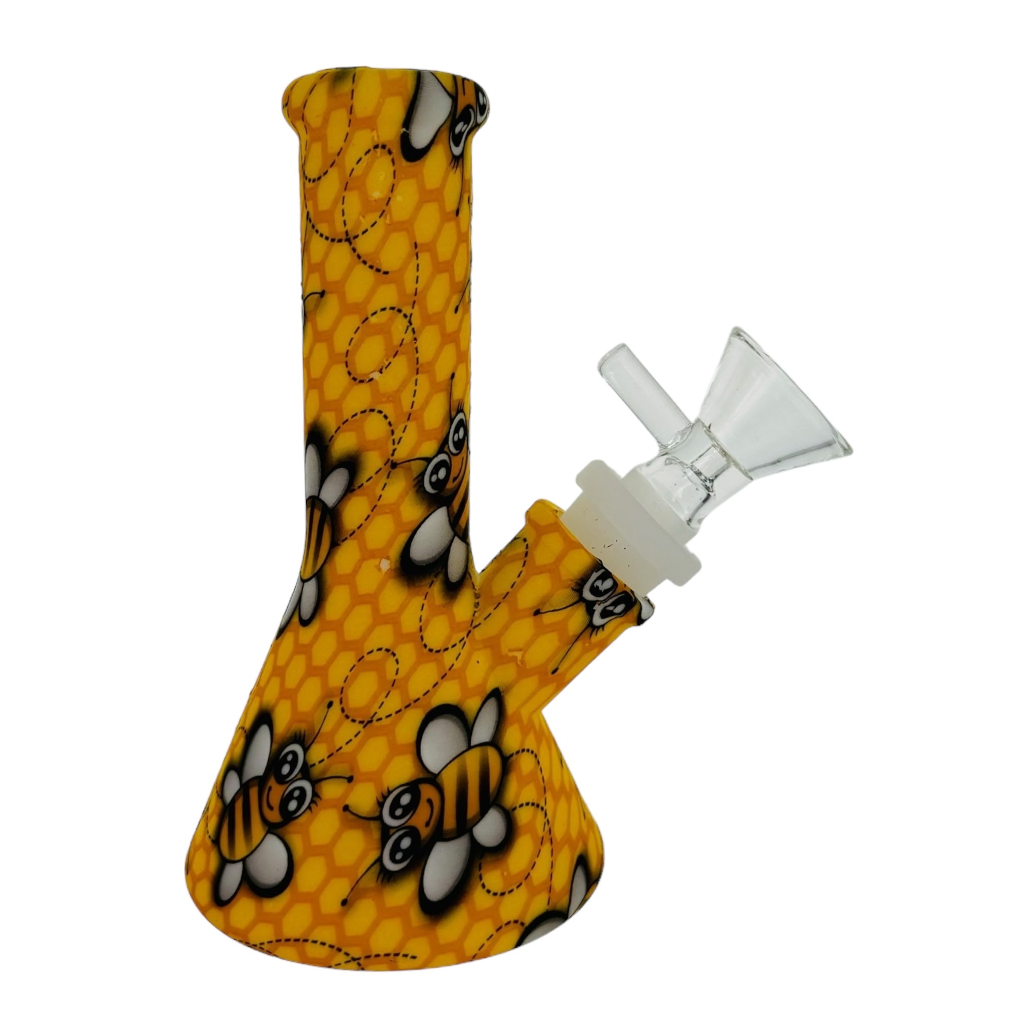 5 Inch Mini Silicone Rubber Bong With Honeycombs And Bees