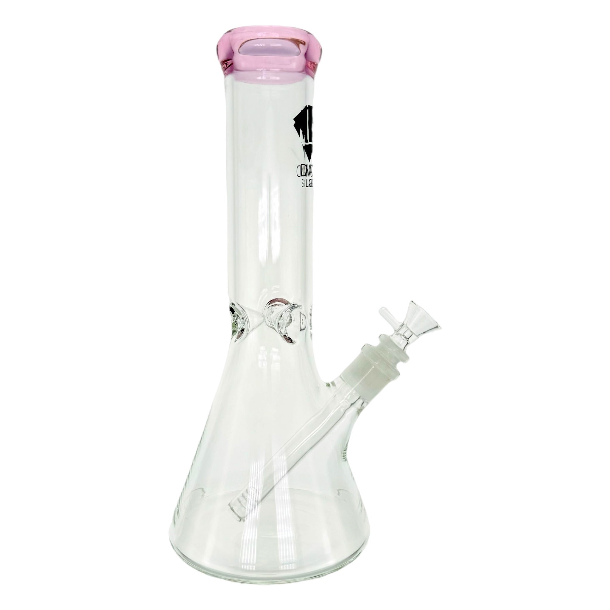 Diamond Glass Bong 12 Inch Beaker With Pink Color Lip