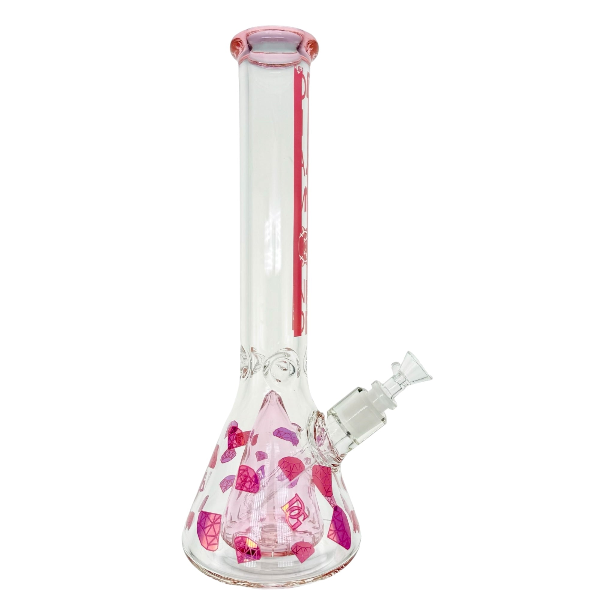 Diamond Glass - Pink Diamond 14″ Beaker Bong With Collins Perc