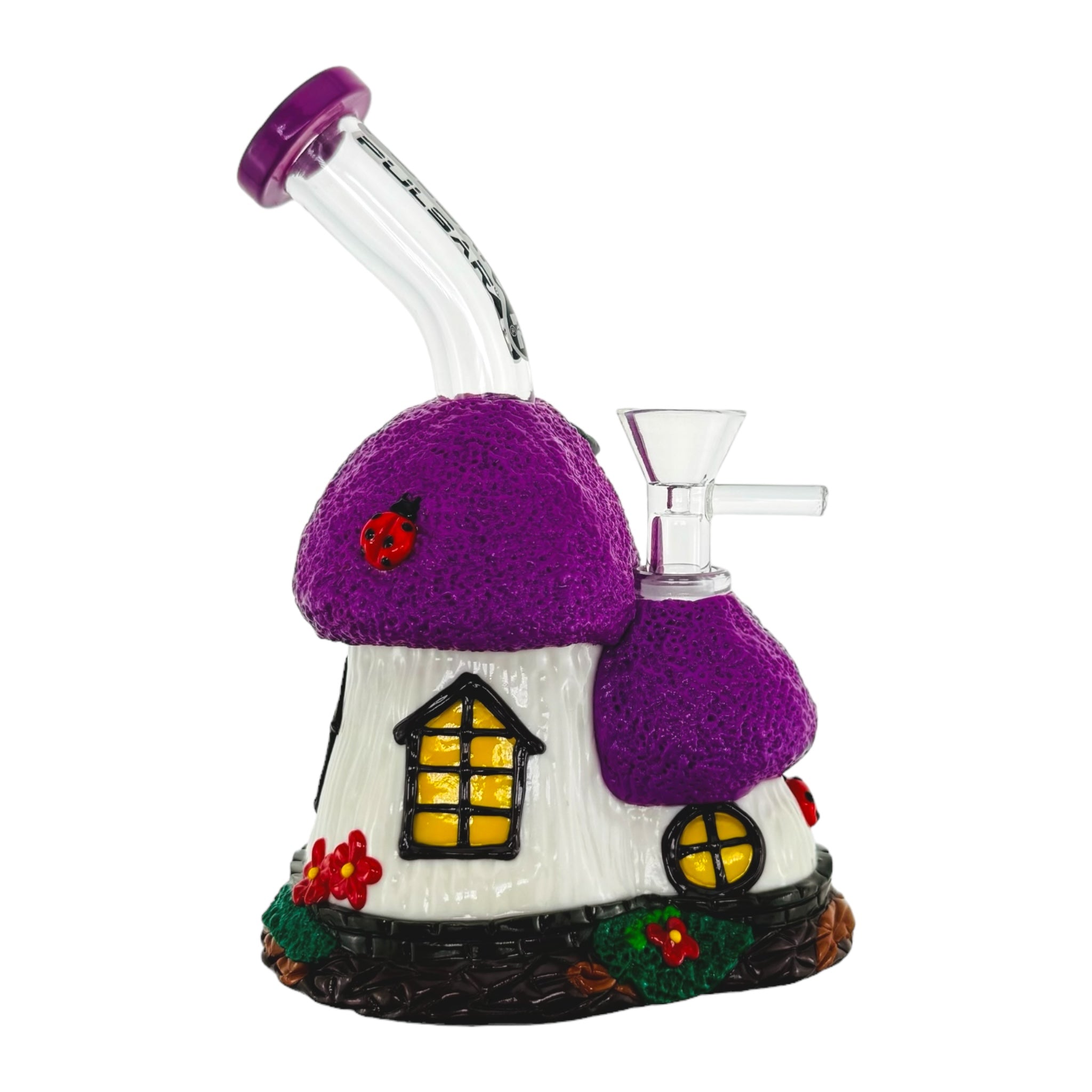 Purple And White Cute Cottage Bong