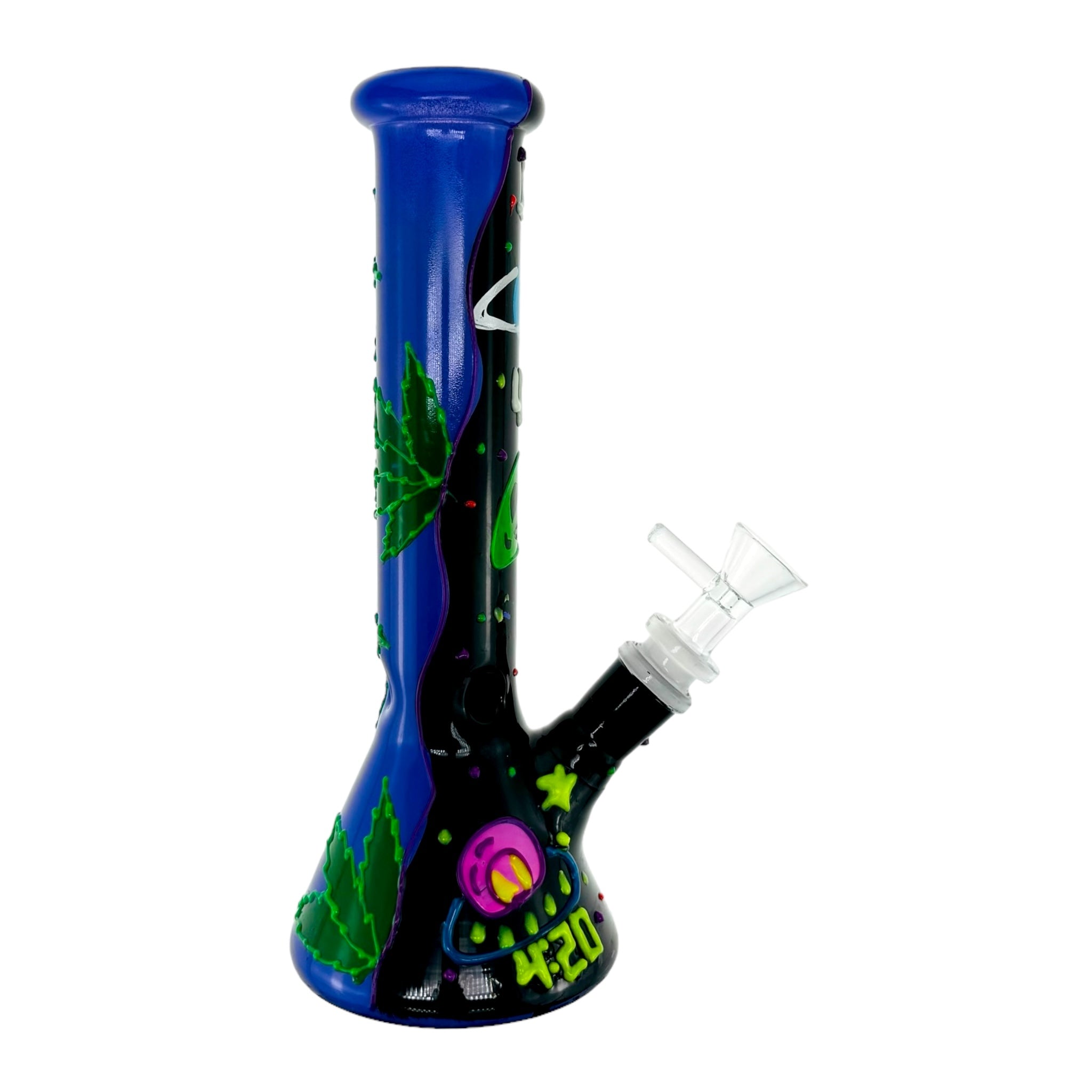 Alien 420 Out Of This World Beaker Base Glass Bong 10 Inches