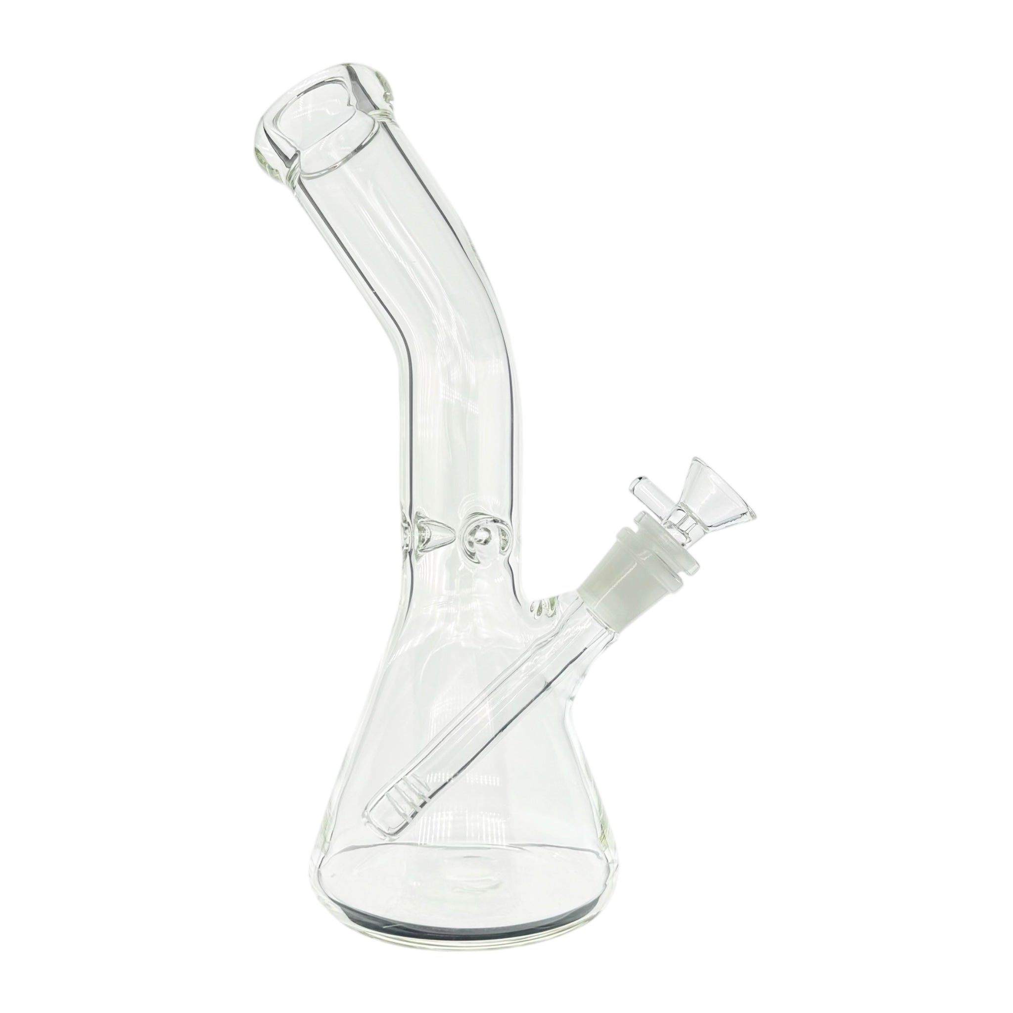 Clear Beaker Glass Bong With Bent Neck 10 Inch