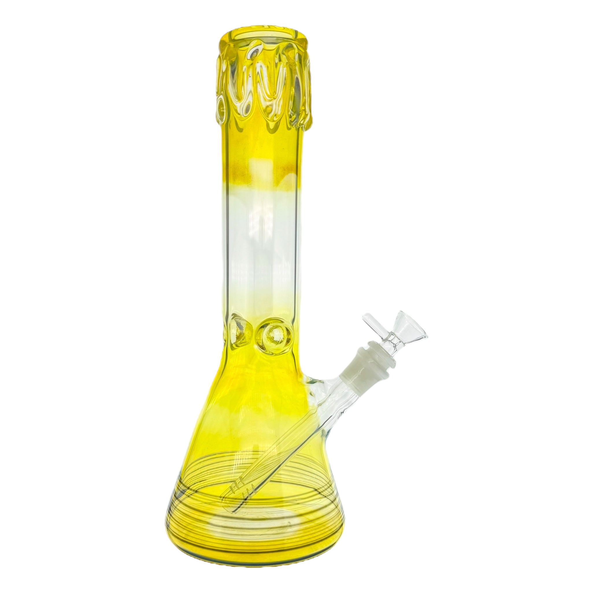 Fumed 12 Inch Beaker Base Bong With Color Spiral Wrap Base