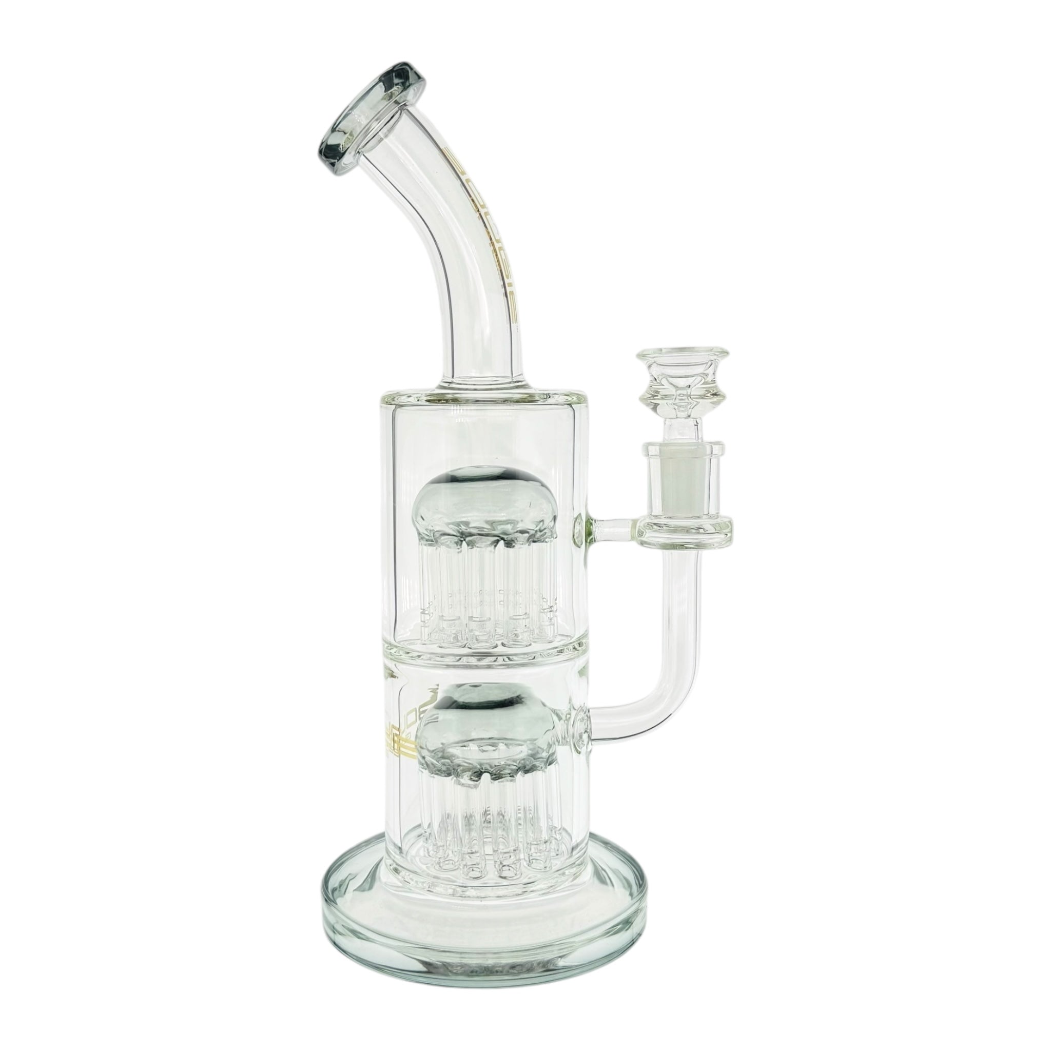 Bougie Glass Dab Rig With Shadow Black Double Tree Perc 11 Inches Tall