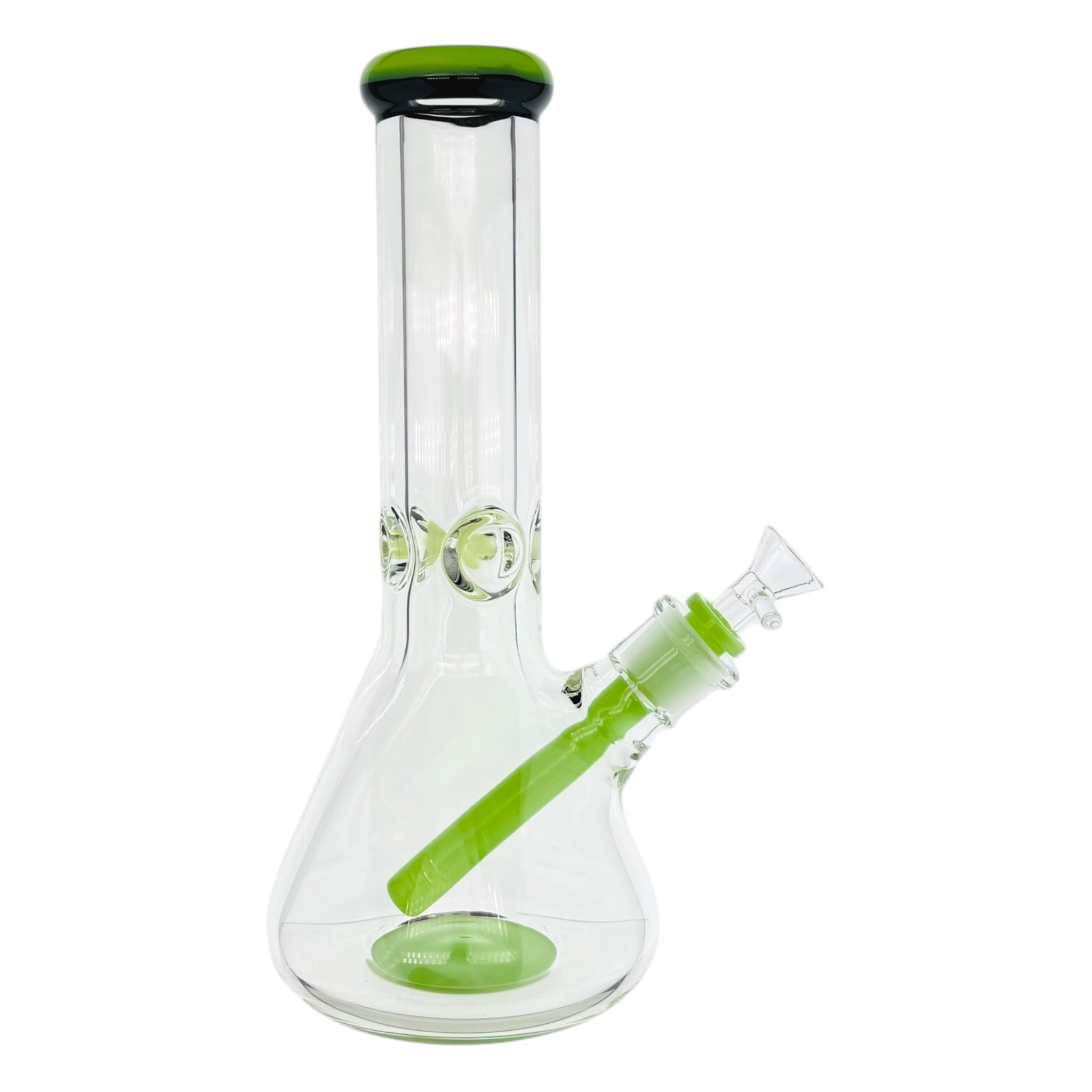 9mm Thick Slyme Green And Black Two Tone Beaker Bong