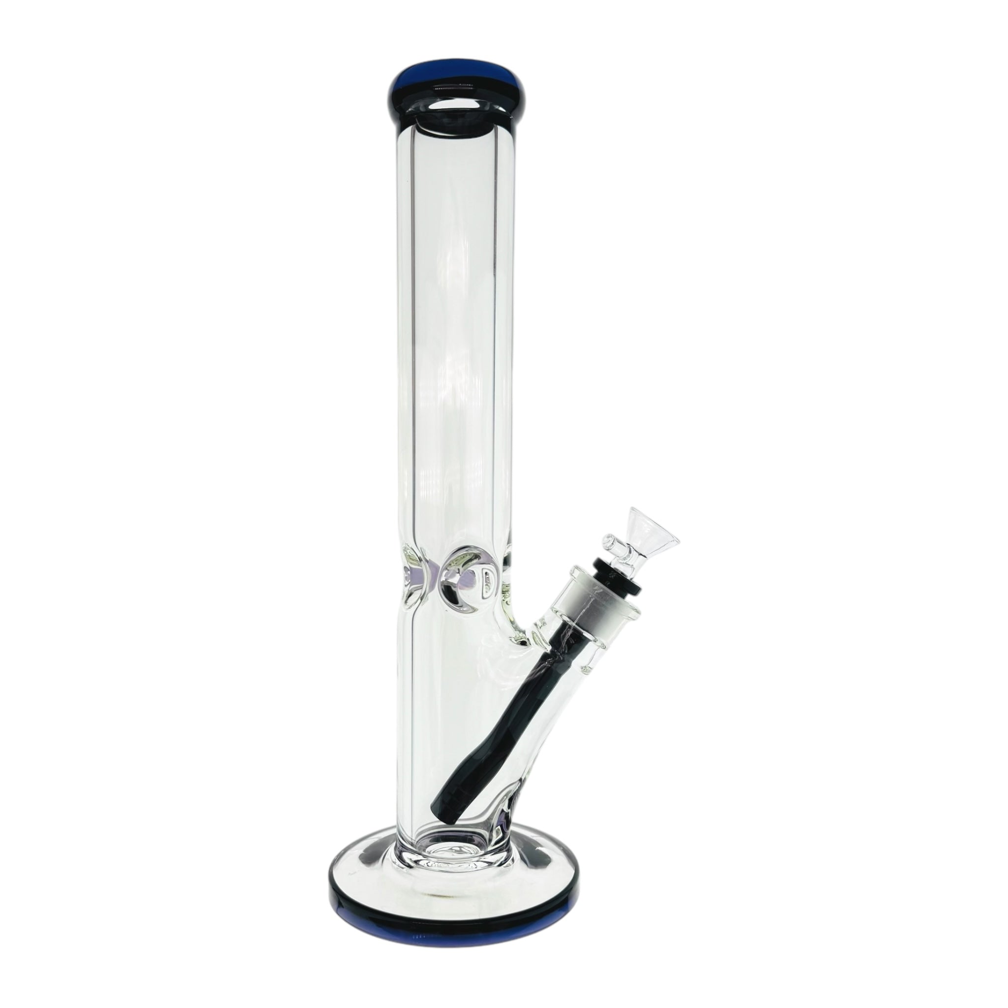 9mm Thick Purple And Black Two Tone Straught Tube Bong 14 Inch