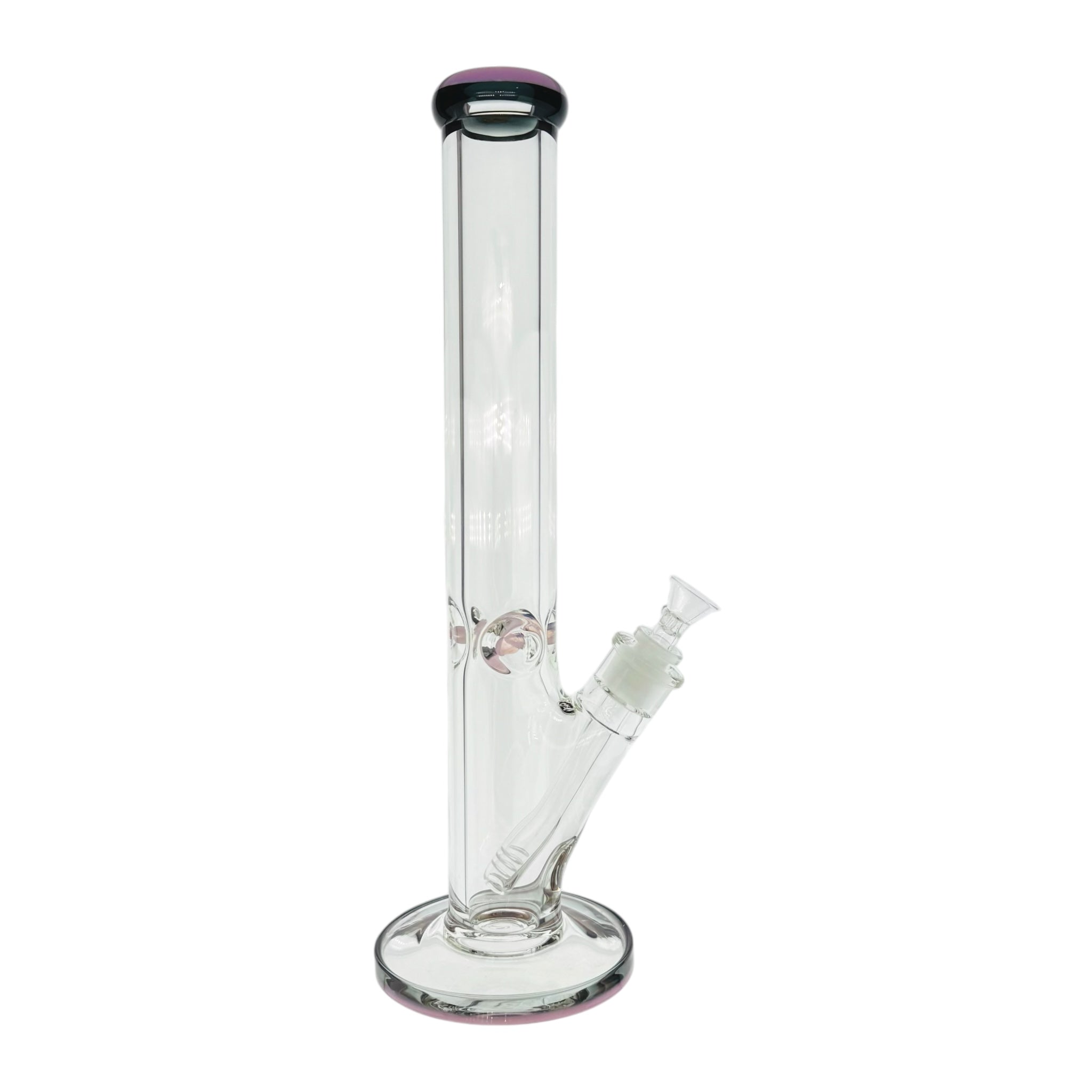 cute bong 9mm Thick Pink And Black Two Tone Straught Tube Bong 16 Inches tall