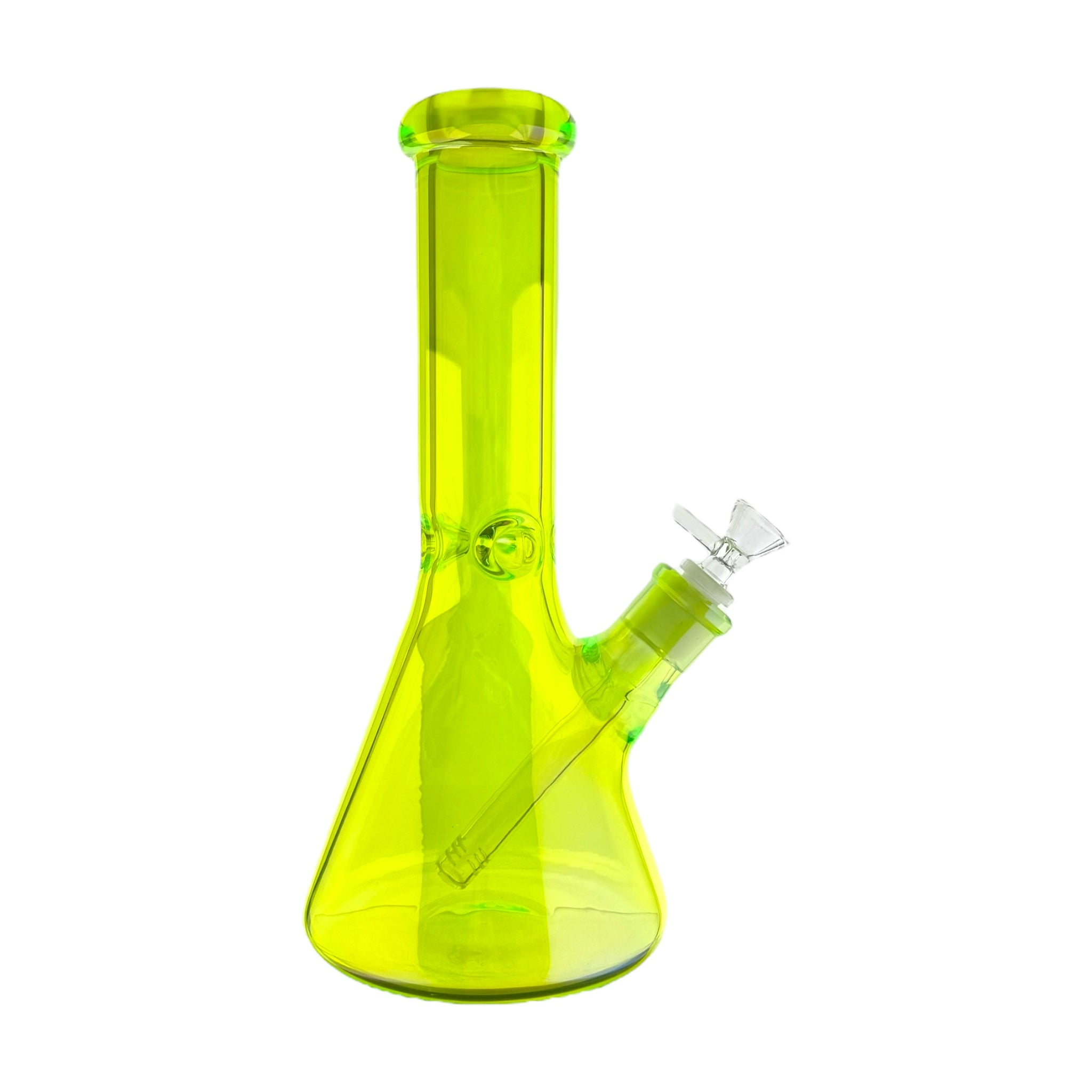 9mm Thick Green UV Reactive Beaker Glass Bong 12 Inch