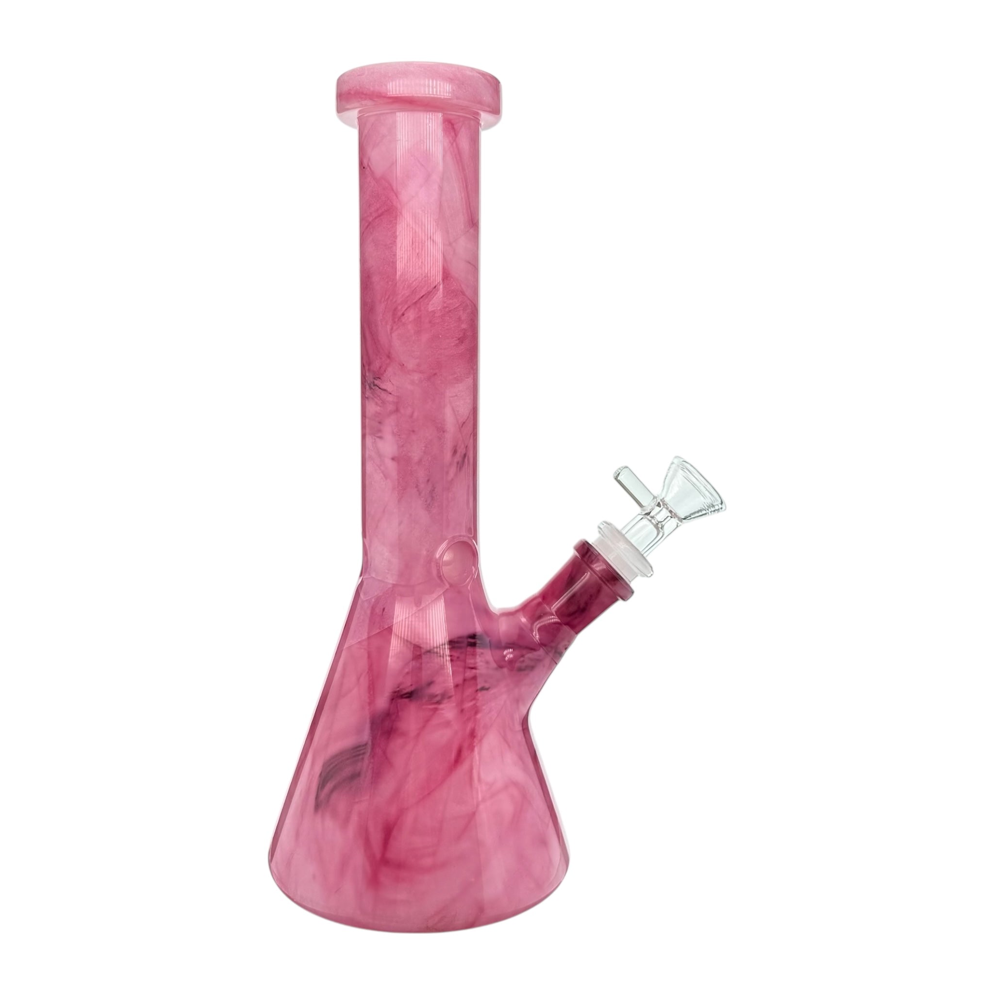 Pink Mystic Marble Beaker Base Glass Bong 10 Inch