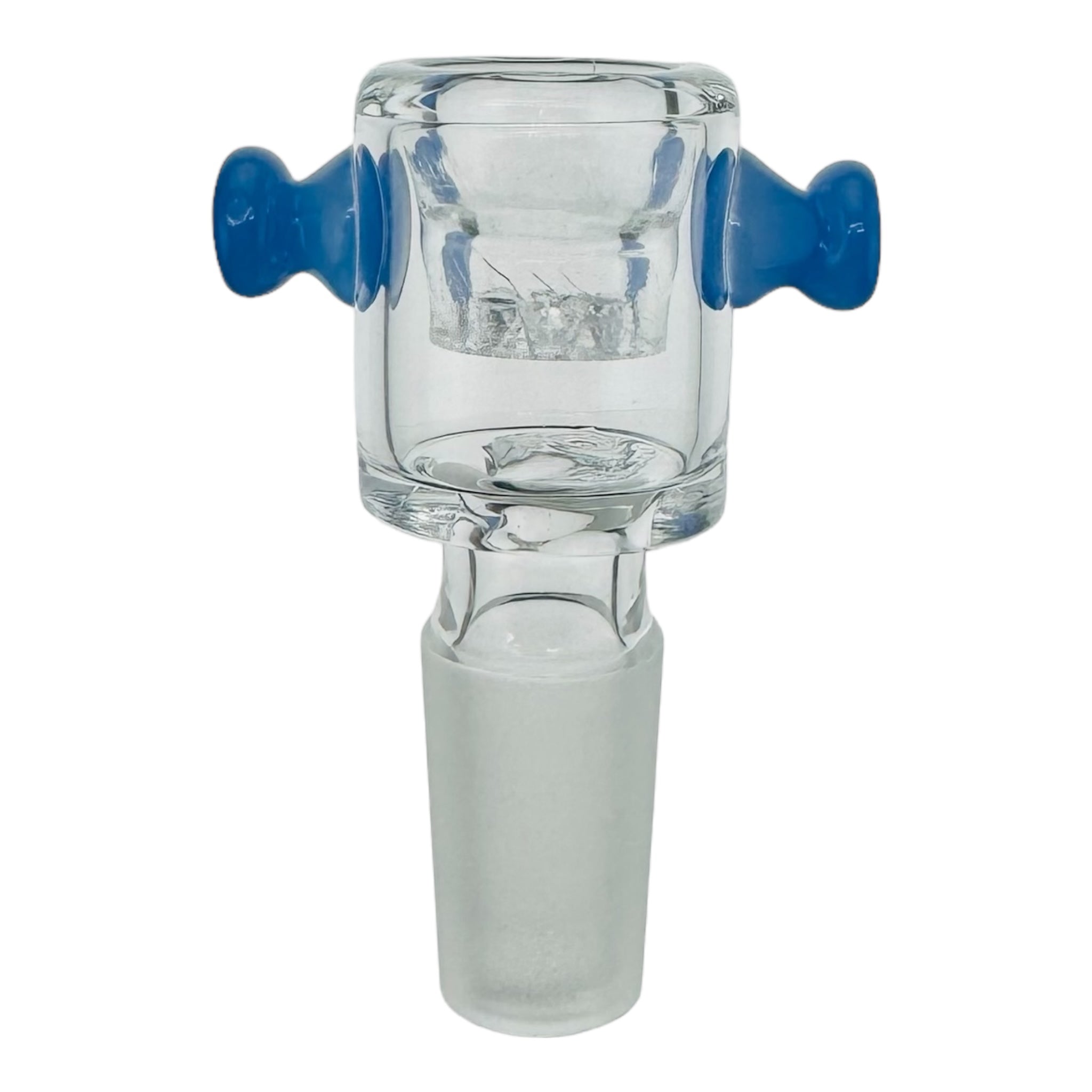 14mm Bong Bowl With Built In Multi Hole Screen Blue Handles for sale