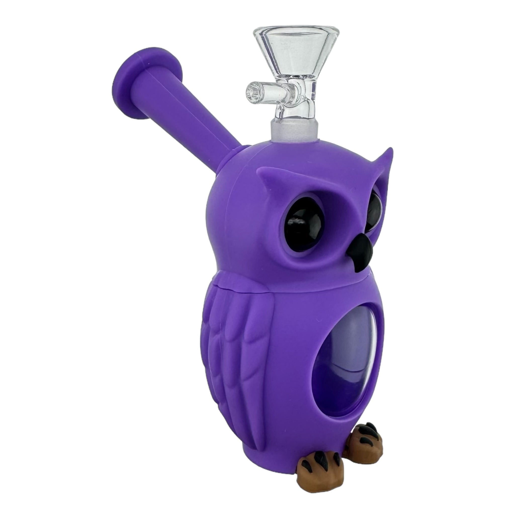 cute and girly mini Purple Owl Silicone Rubber Bong