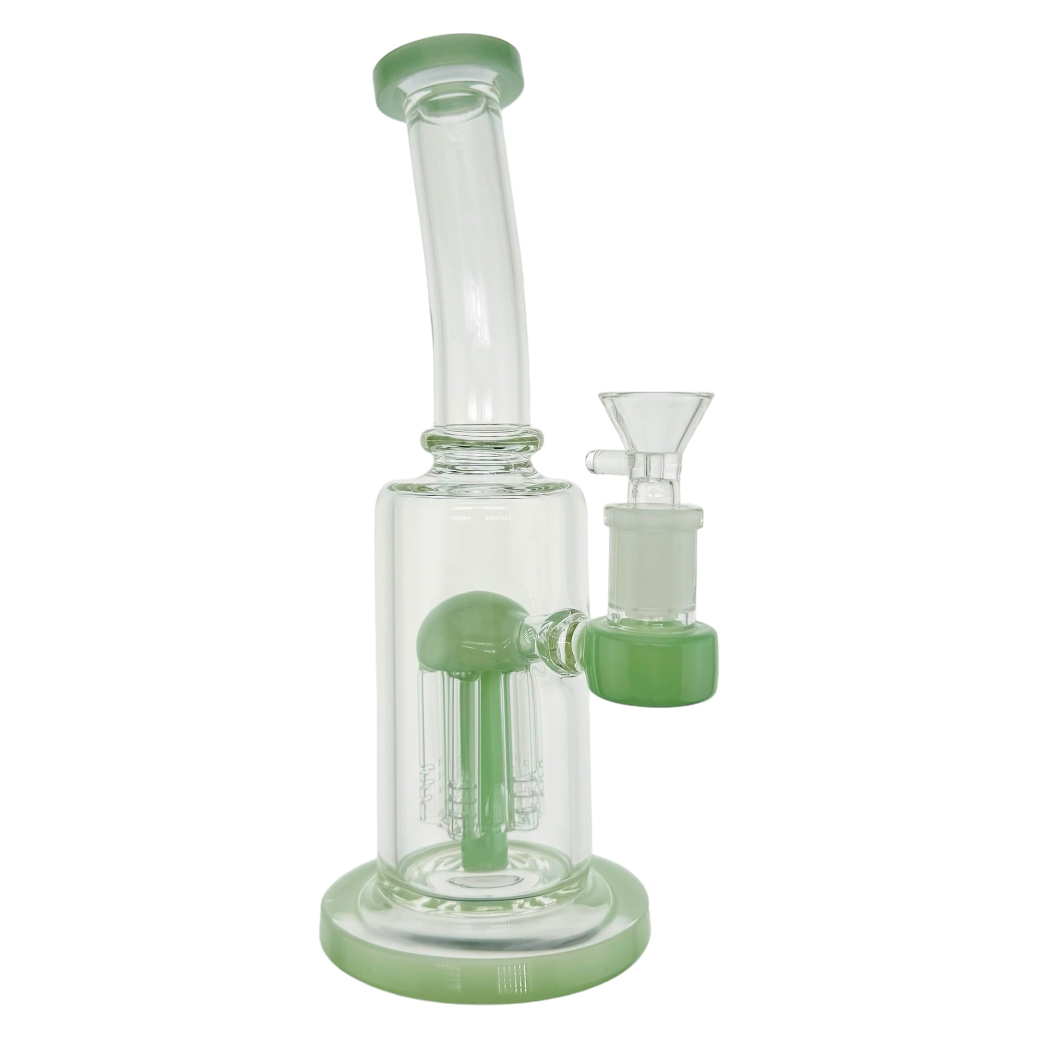 cute bong with green tree perc and 14mm bowl 