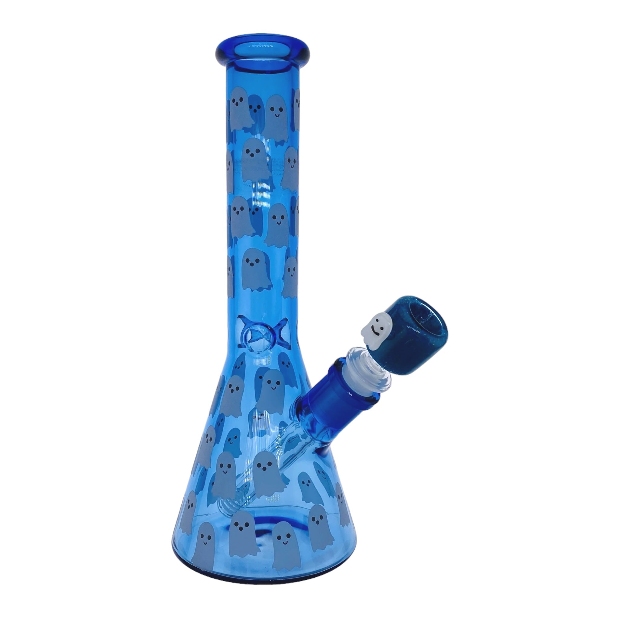 cute girly Glow In The Dark Ghost Blue Beaker Bong 10 Inches for sale
