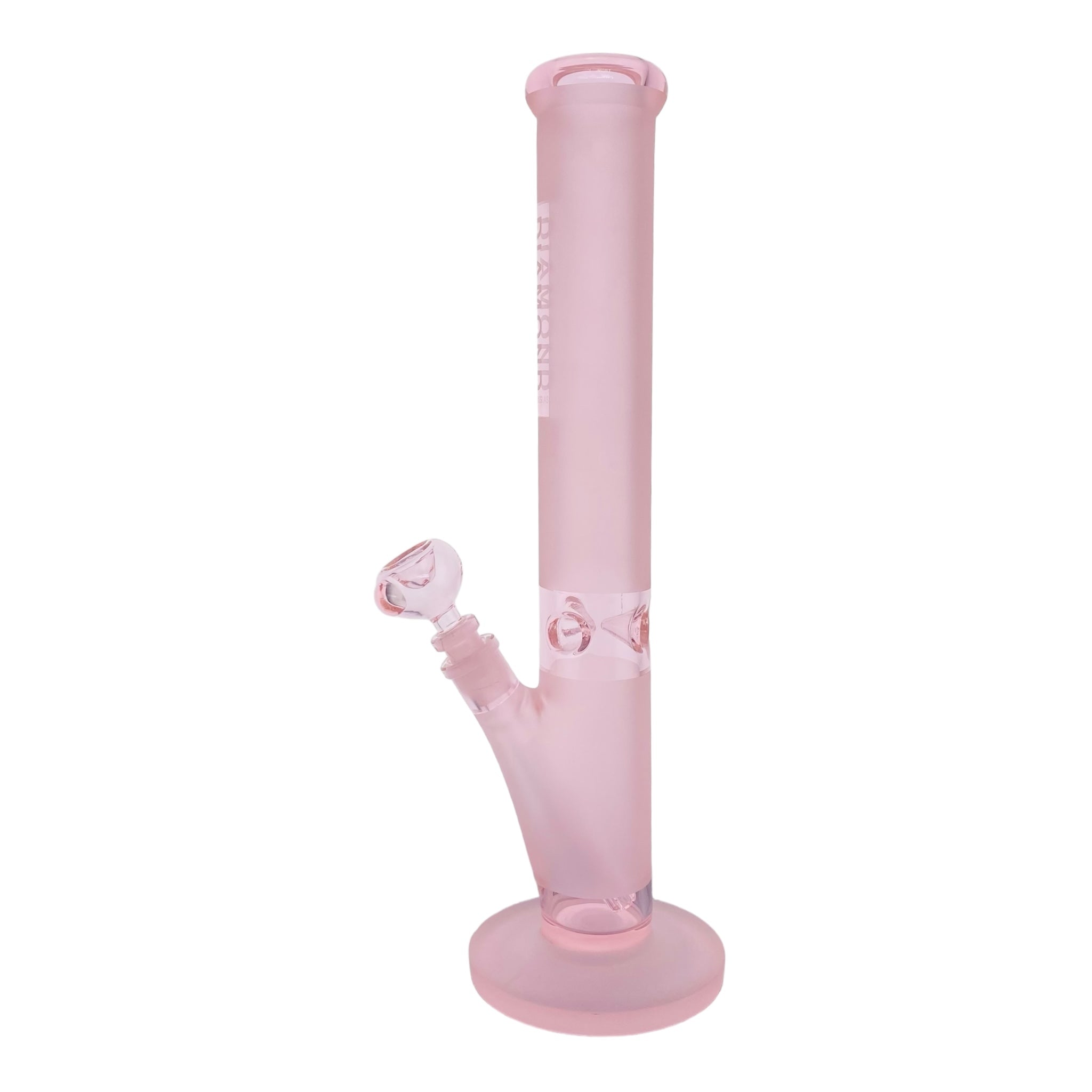 Diamond Glass Pink Straight Tube Bong 16 Inches