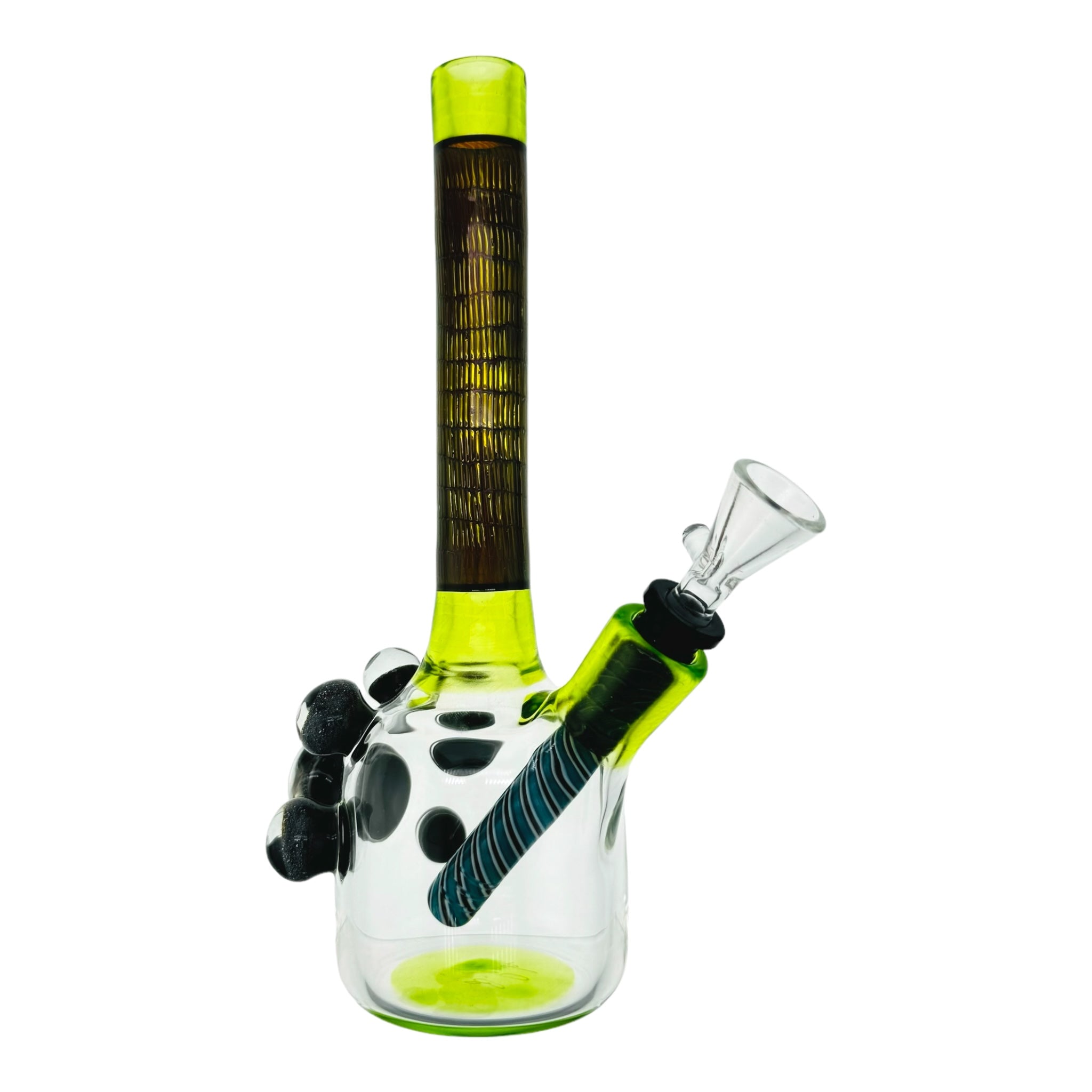 Dave Park Glass Bong And Dab Rig Sublime Green Mini Tube With Bamboo Air Trap Neck