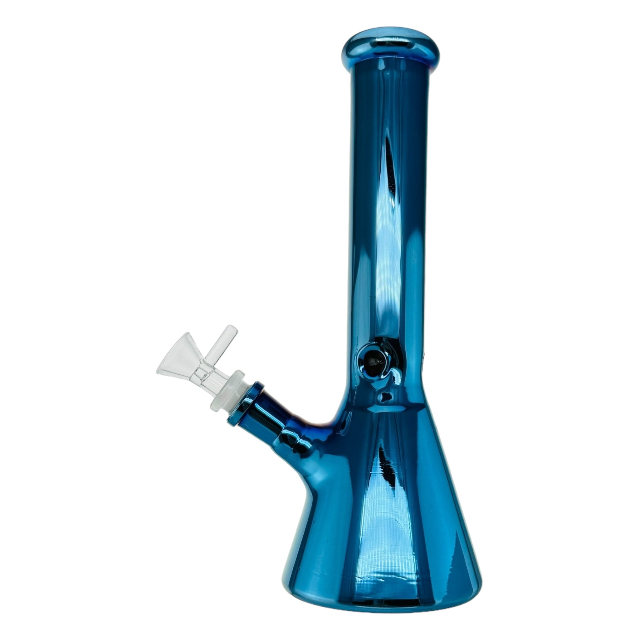 Blue Metallic Beaker Base Glass Bong