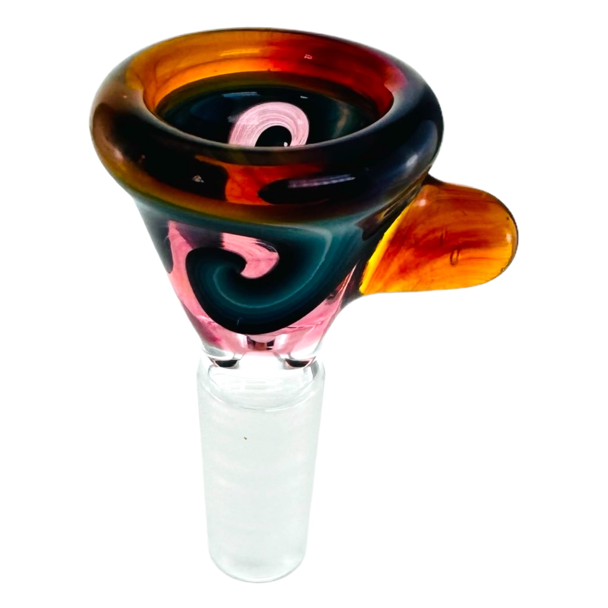 N3RD Glass 10mm Flower Bowl Blue Ice With Alien Tech