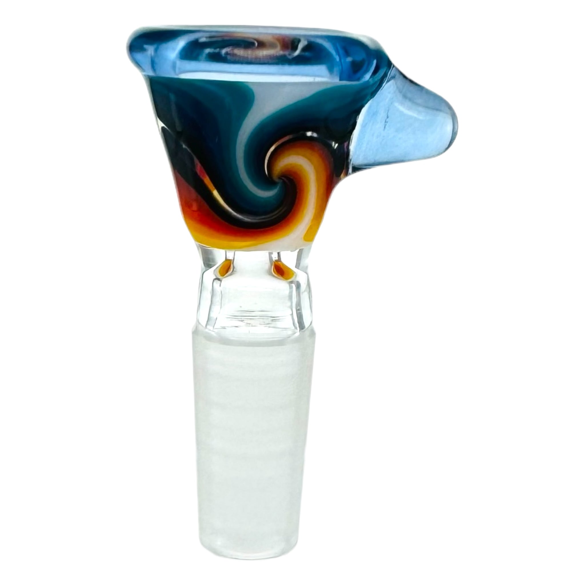 N3RD Glass 10mm Flower Fire And Ice With Blue