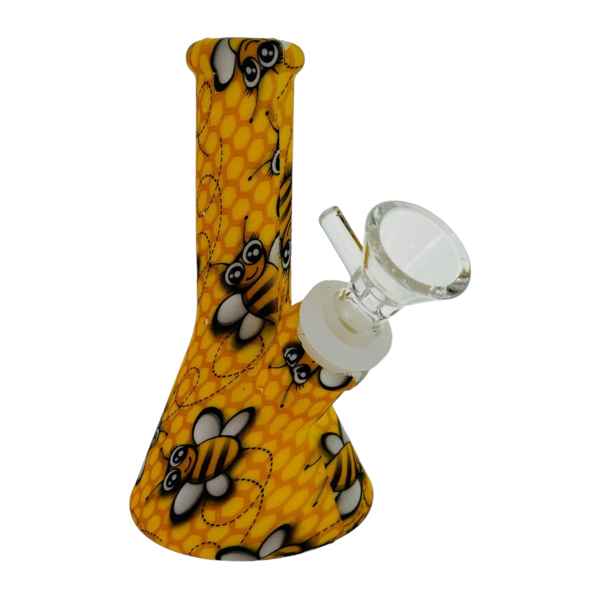 5 Inch Mini Silicone Rubber Bong With Honeycombs And Bees