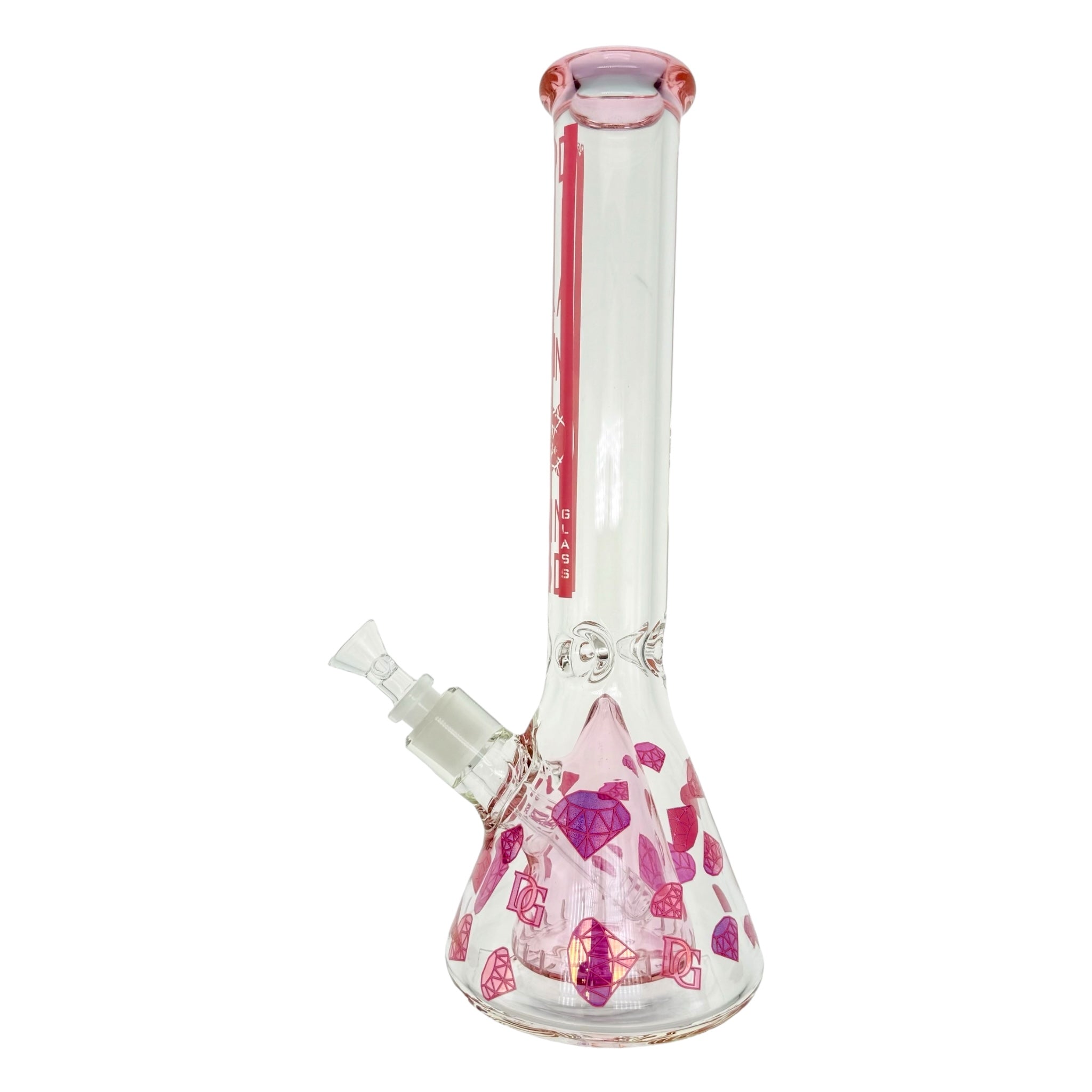 Diamond Glass - Pink Diamond 14″ Beaker Bong With Collins Perc