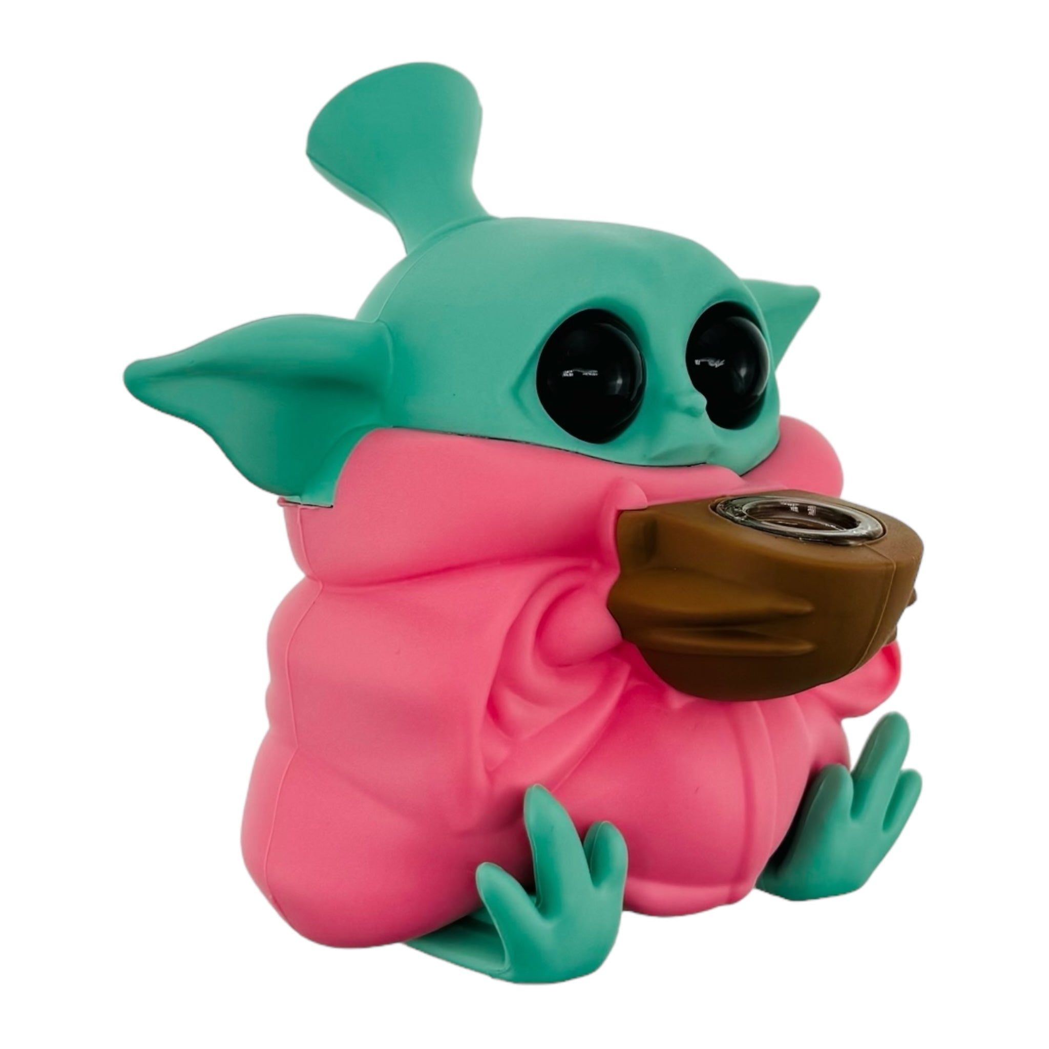 Girly Cute Baby Yoda Silicone Rubber Bong Or Dry Pipe