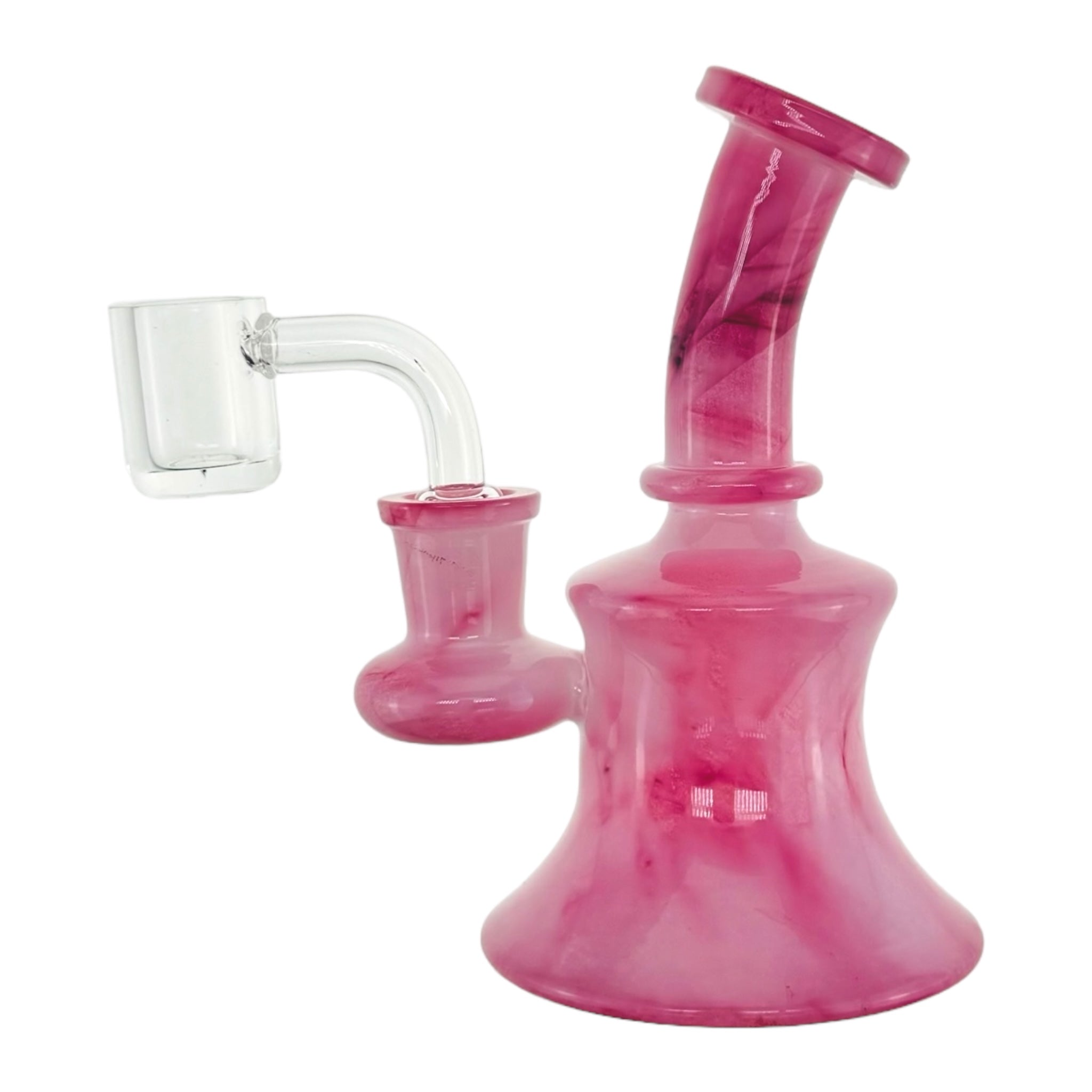 Mini Pink Dab Rig With 14mm Banger Hanger