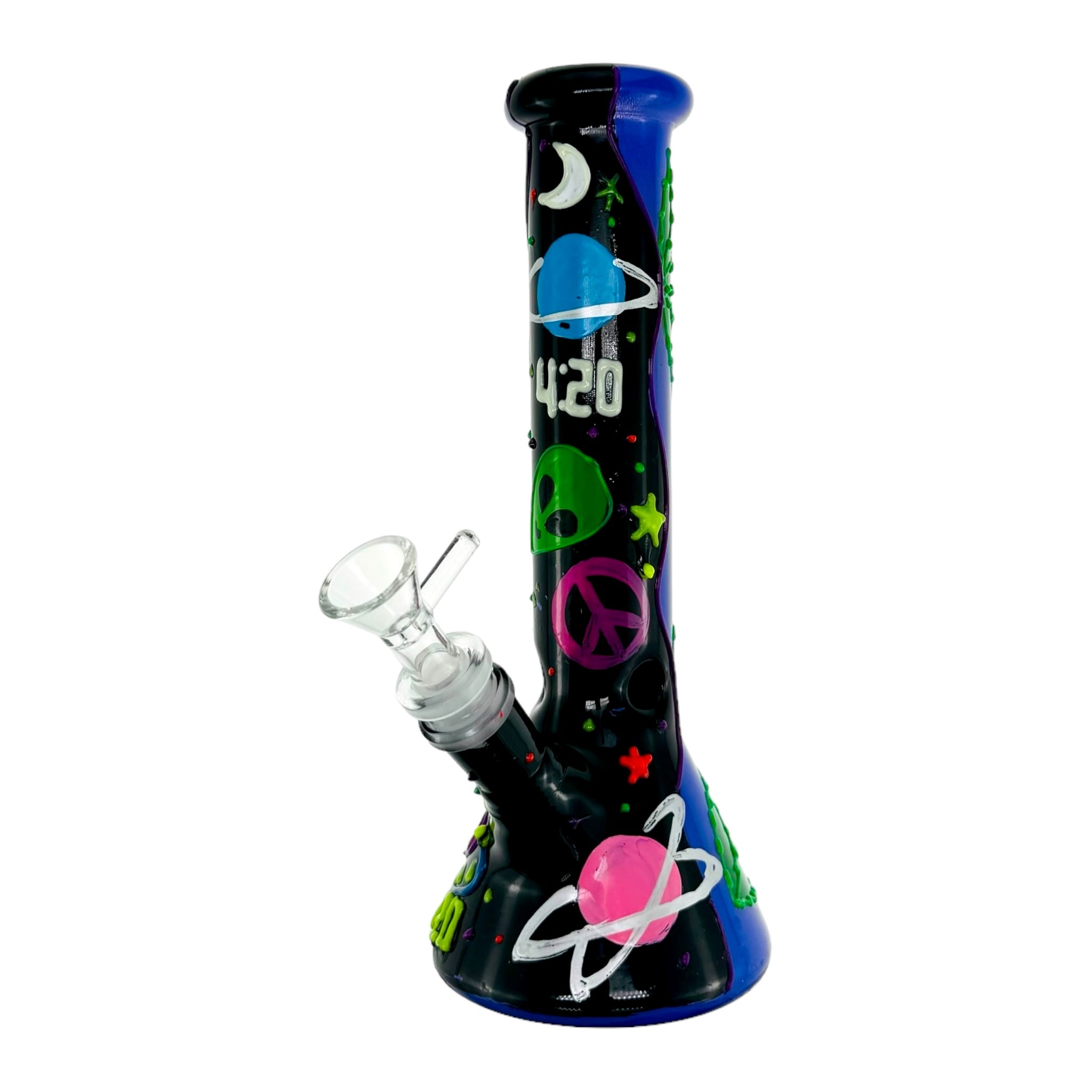 Alien 420 Out Of This World Beaker Base Glass Bong 10 Inches