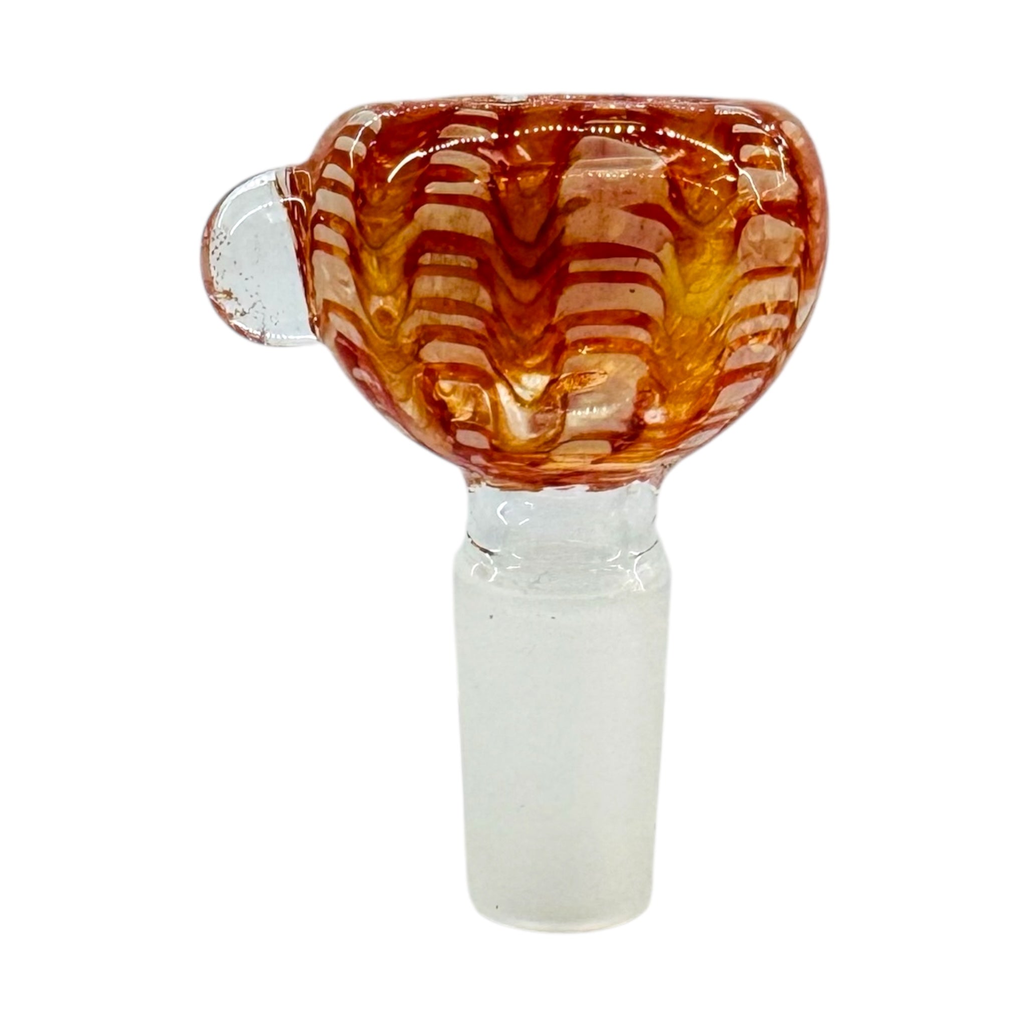 14mm Flower Bowl - Basic Bubble Bong Bowl Piece With Wrap And Rake Twirl - Red