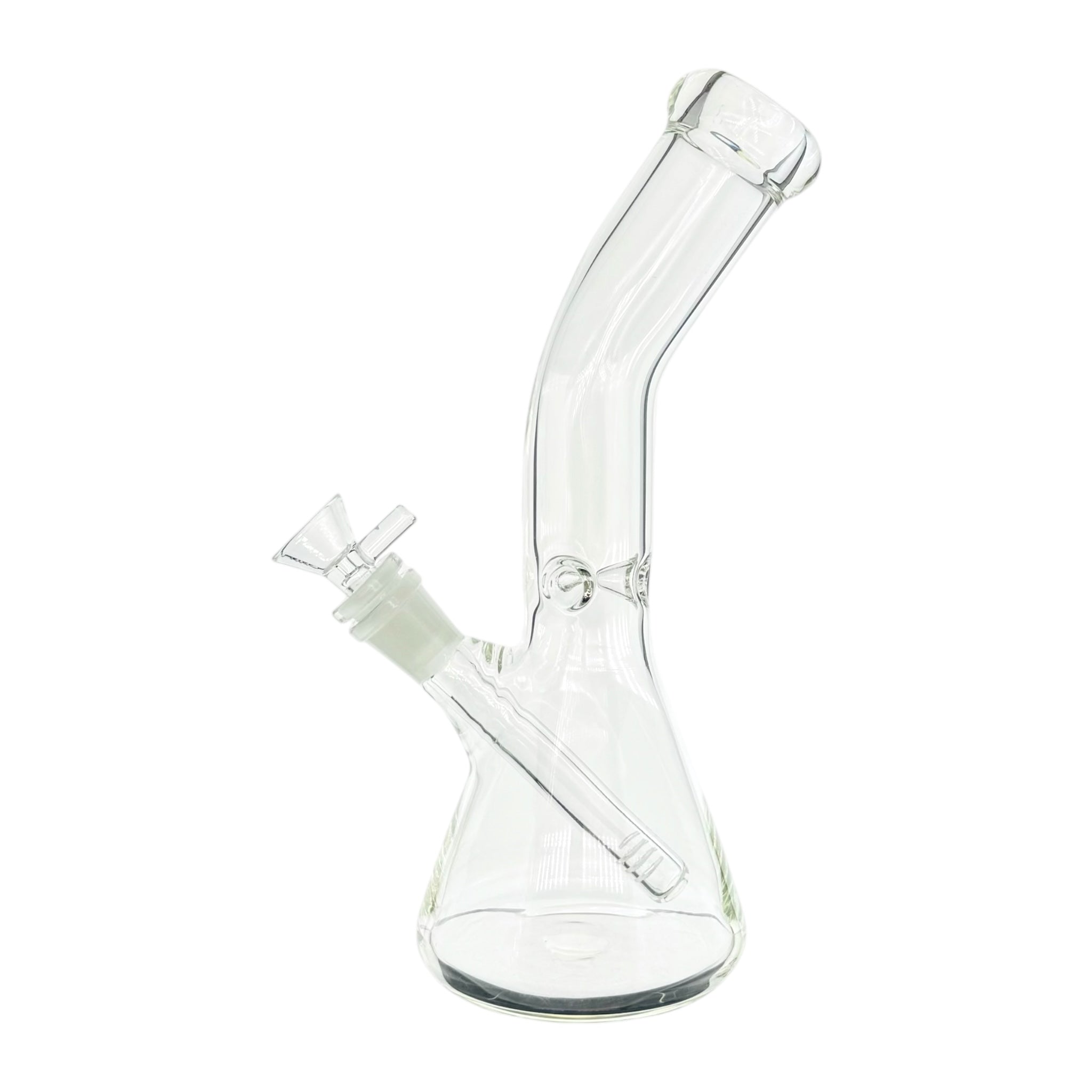 Clear Beaker Glass Bong With Bent Neck 10 Inch