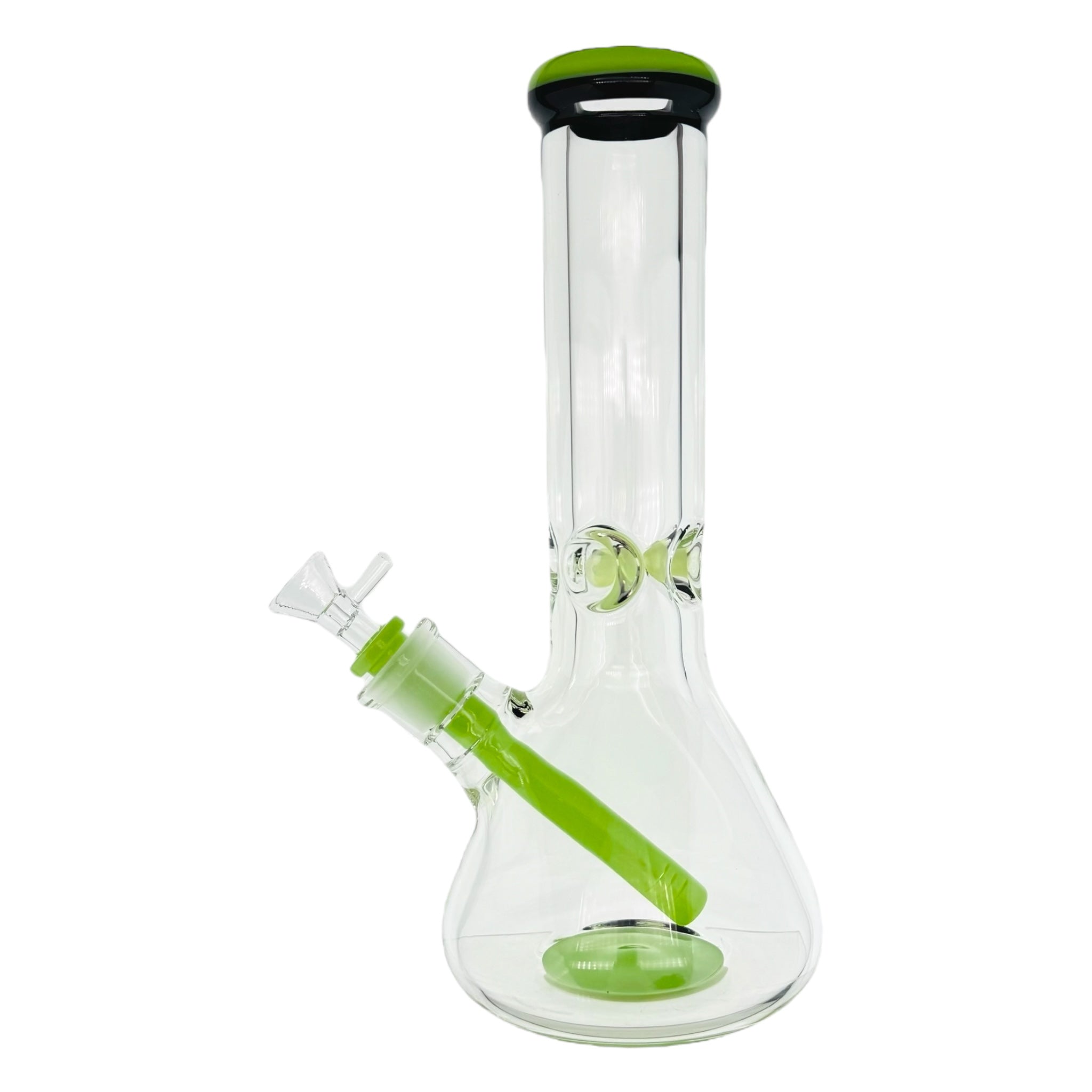 9mm Thick Slyme Green And Black Two Tone Beaker Bong