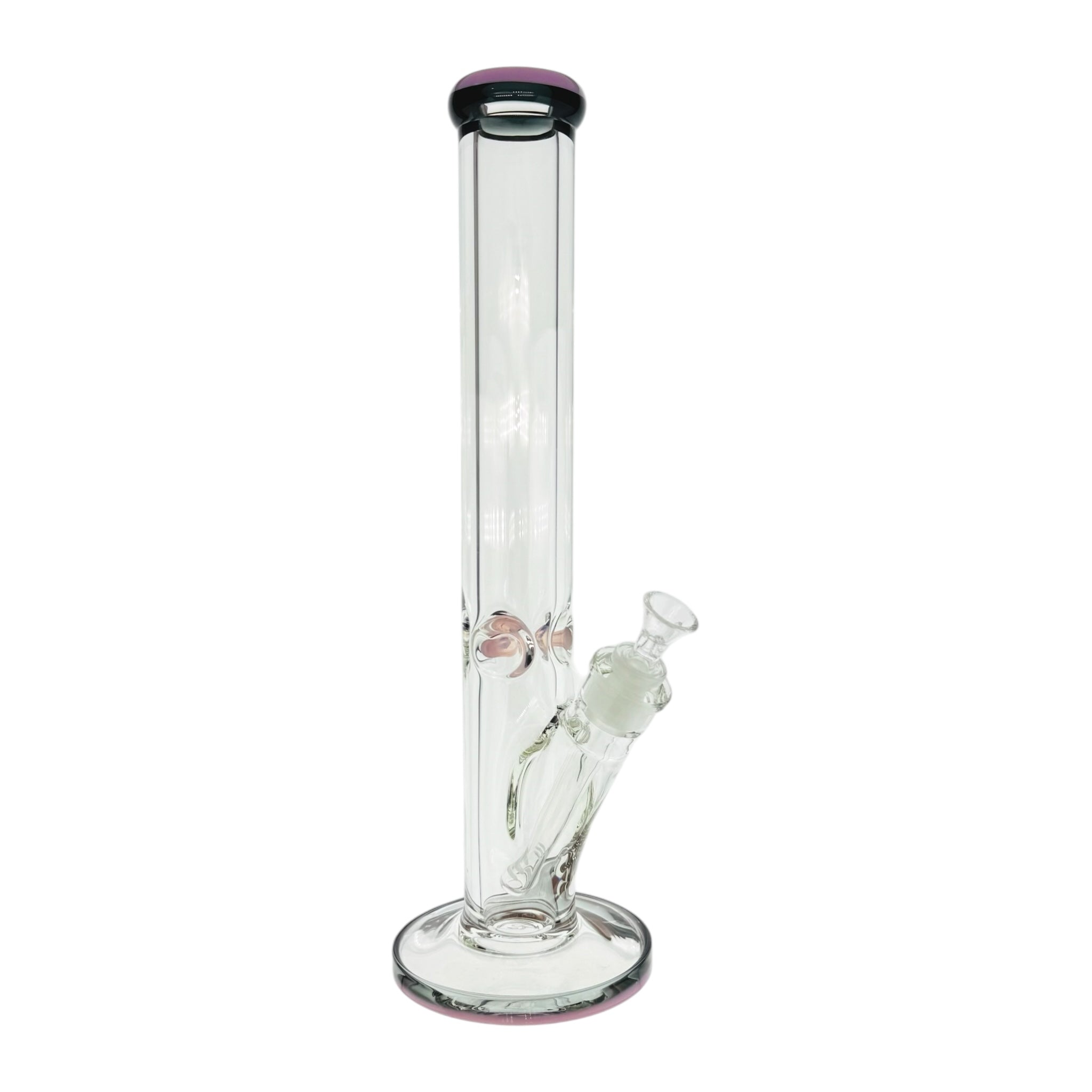 cute bong 9mm Thick Pink And Black Two Tone Straught Tube Bong 16 Inches tall