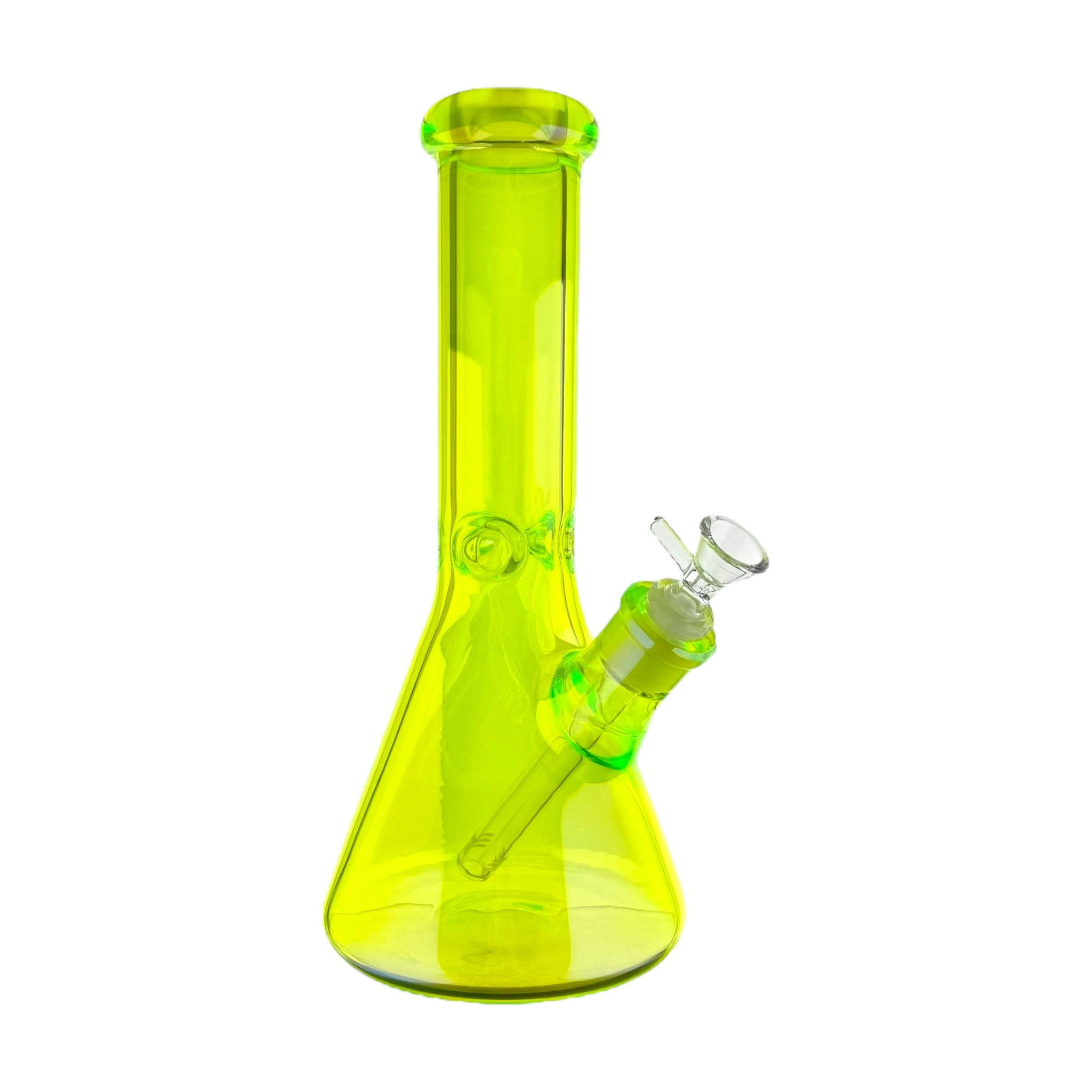 9mm Thick Green UV Reactive Beaker Glass Bong 12 Inch