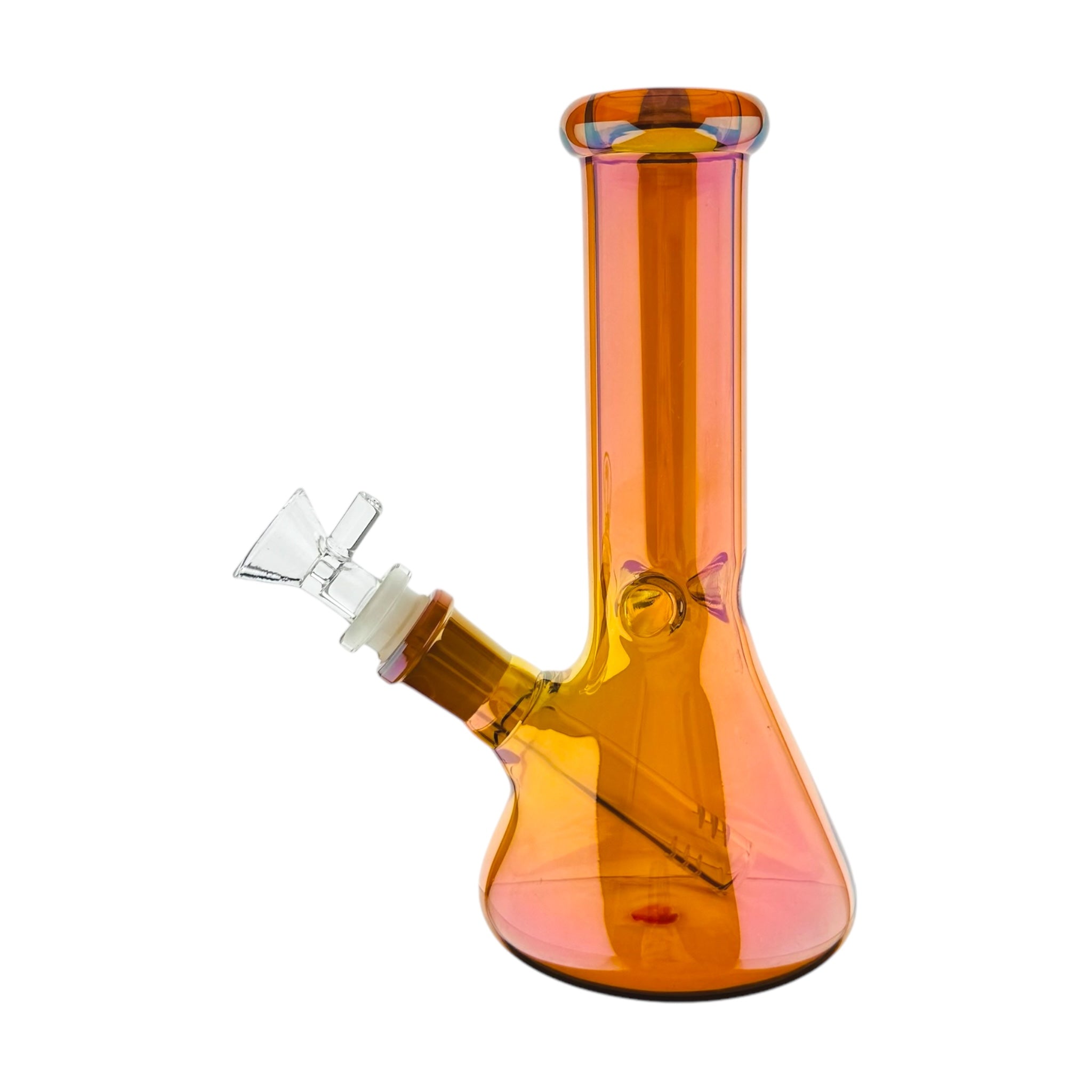 8 Inch Amber Brown Metallic Beaker Bong